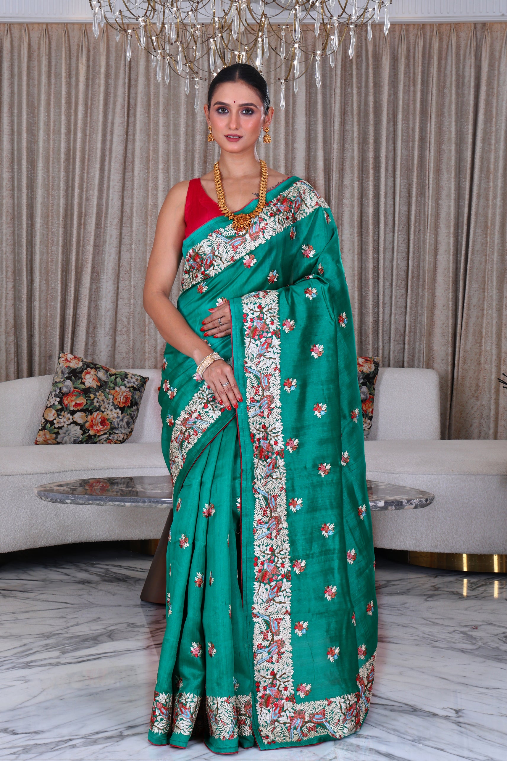 Semi Tussar Embroidery