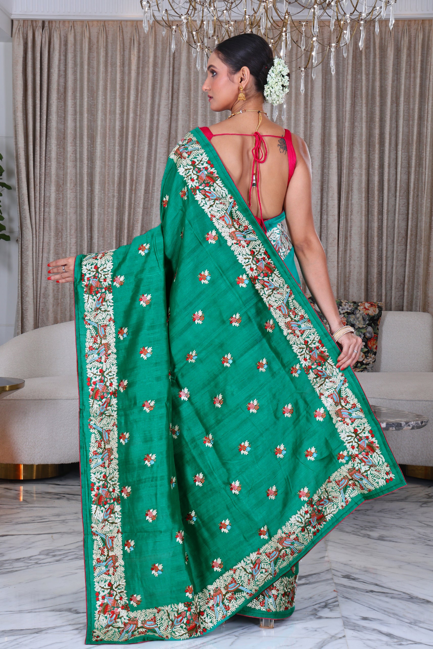 Semi Tussar Embroidery