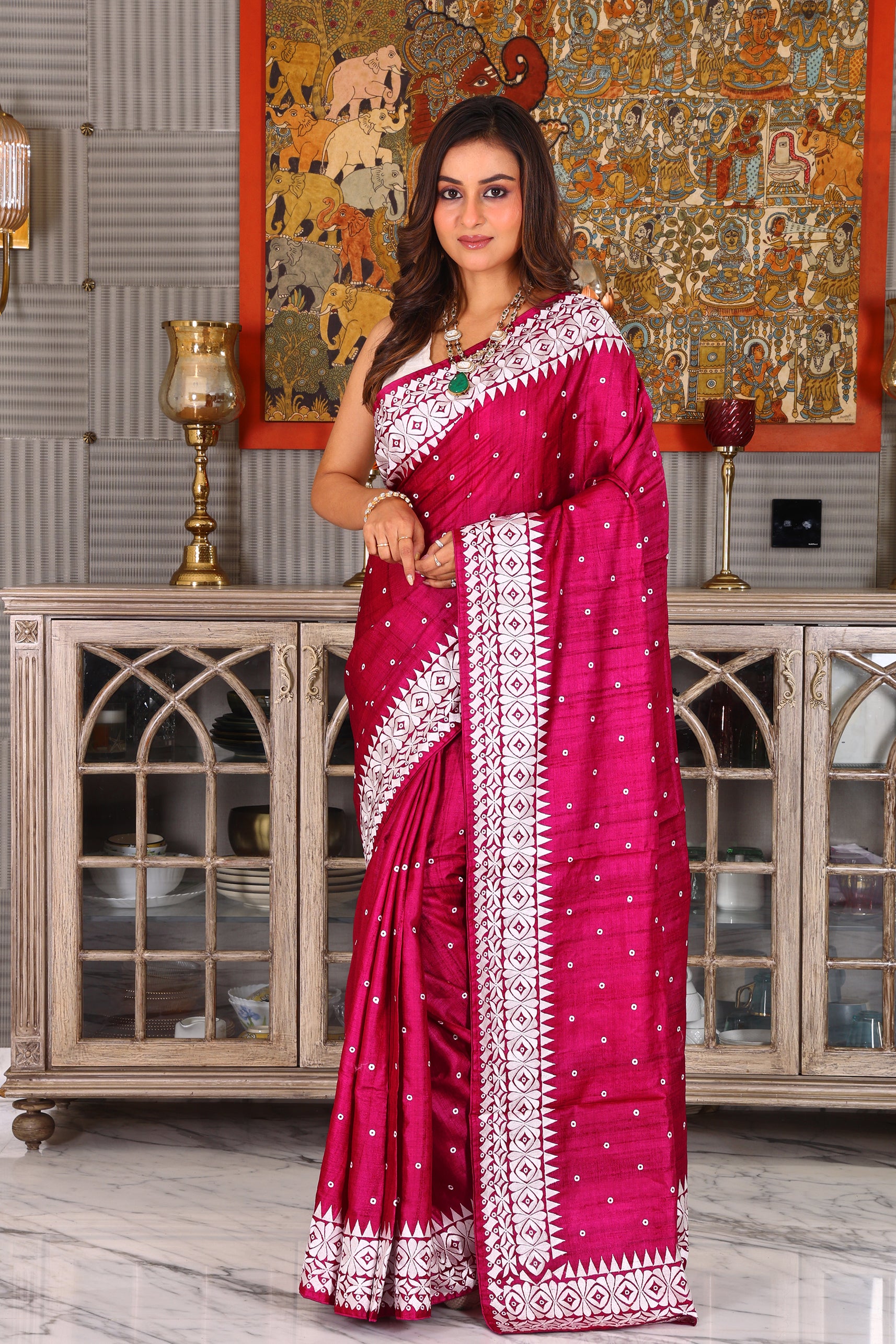 Tussar Kathiyawadi Machine Work