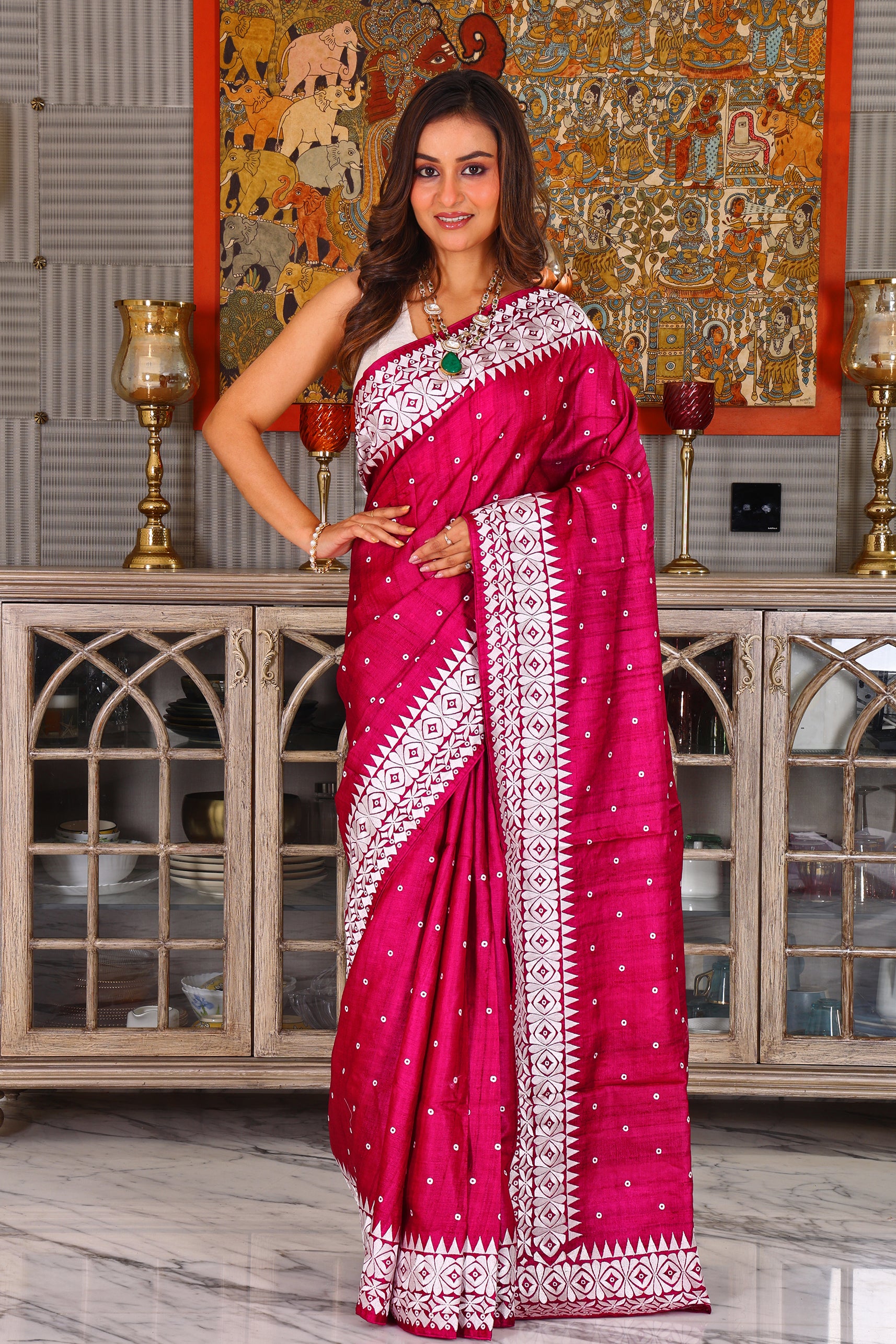 Tussar Kathiyawadi Machine Work