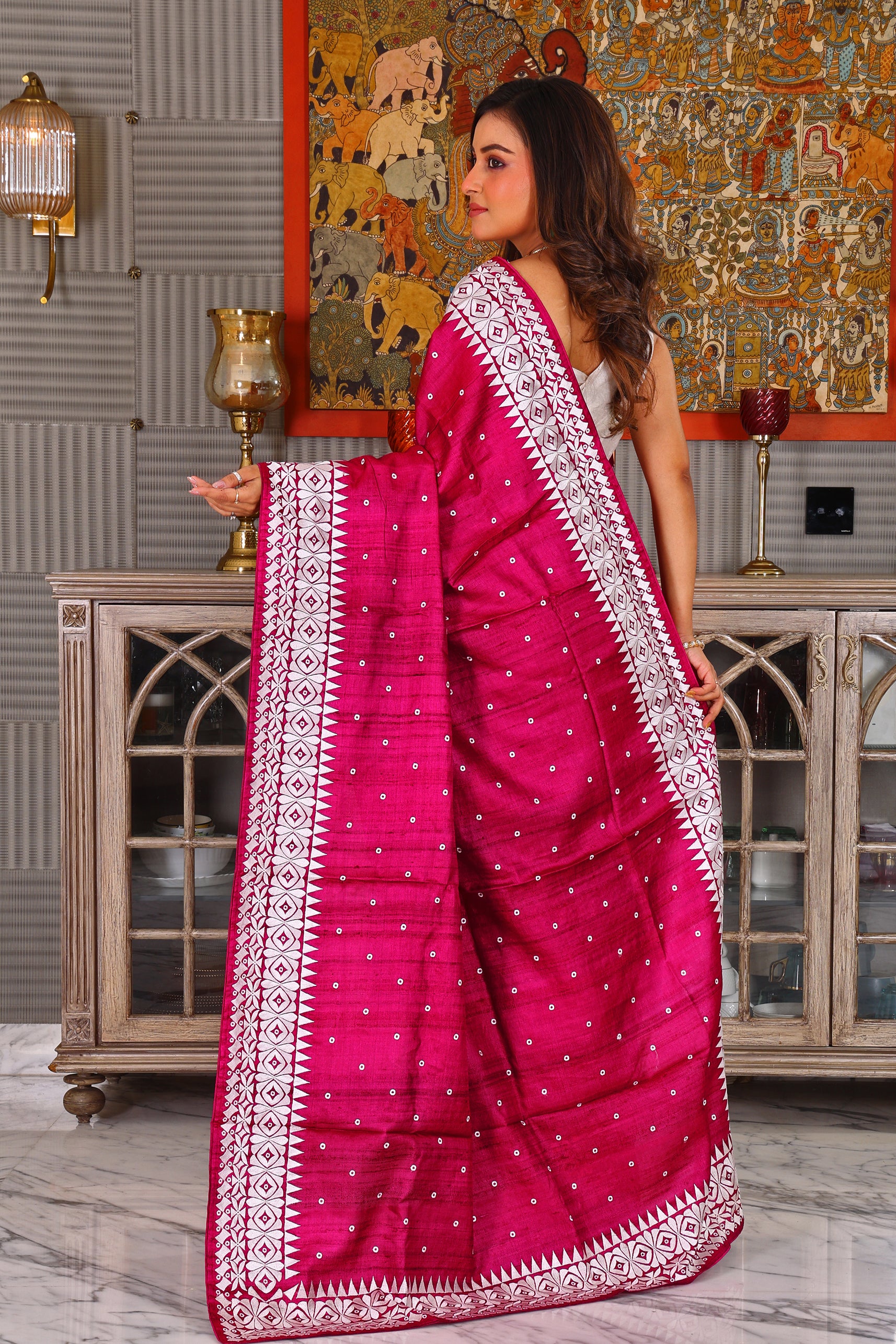 Tussar Kathiyawadi Machine Work