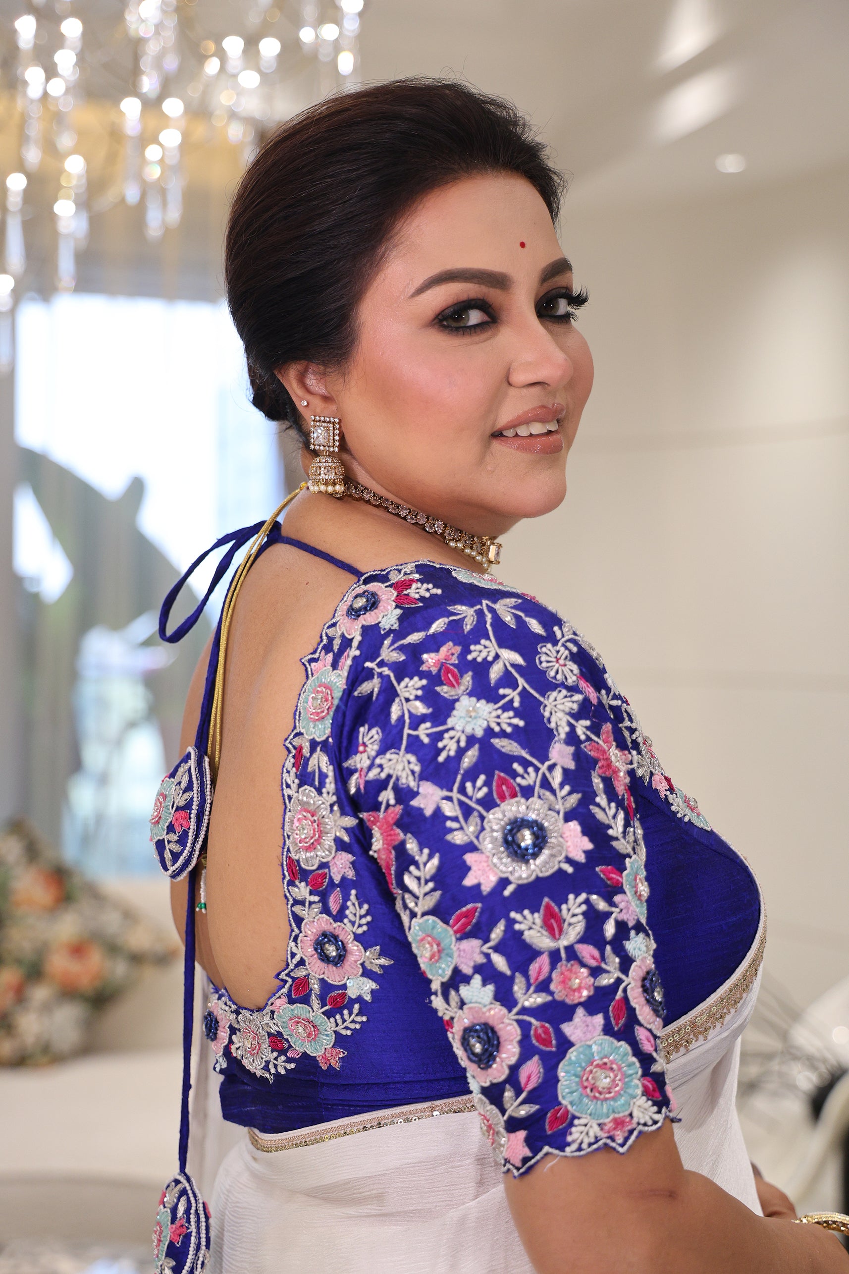 Crepe Satin Saree With Border