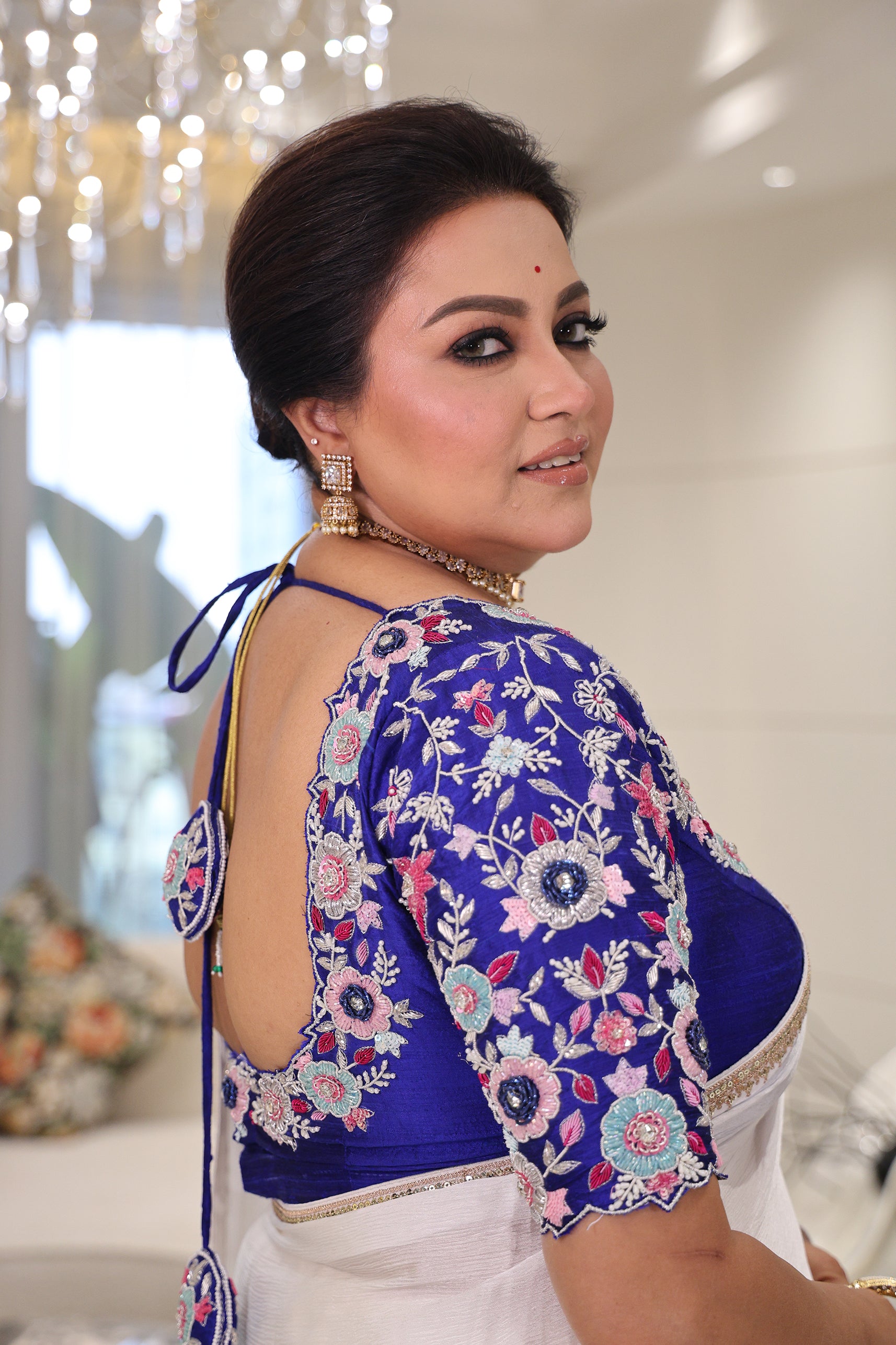 Crepe Satin Saree With Border