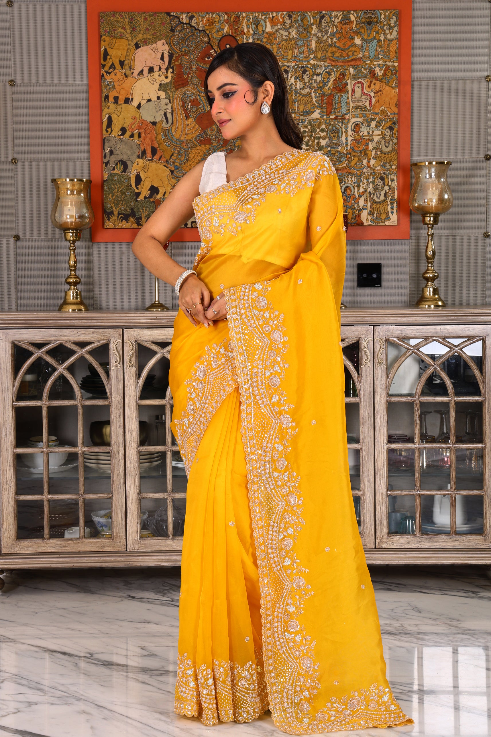 Pure Organza Zardosi Work