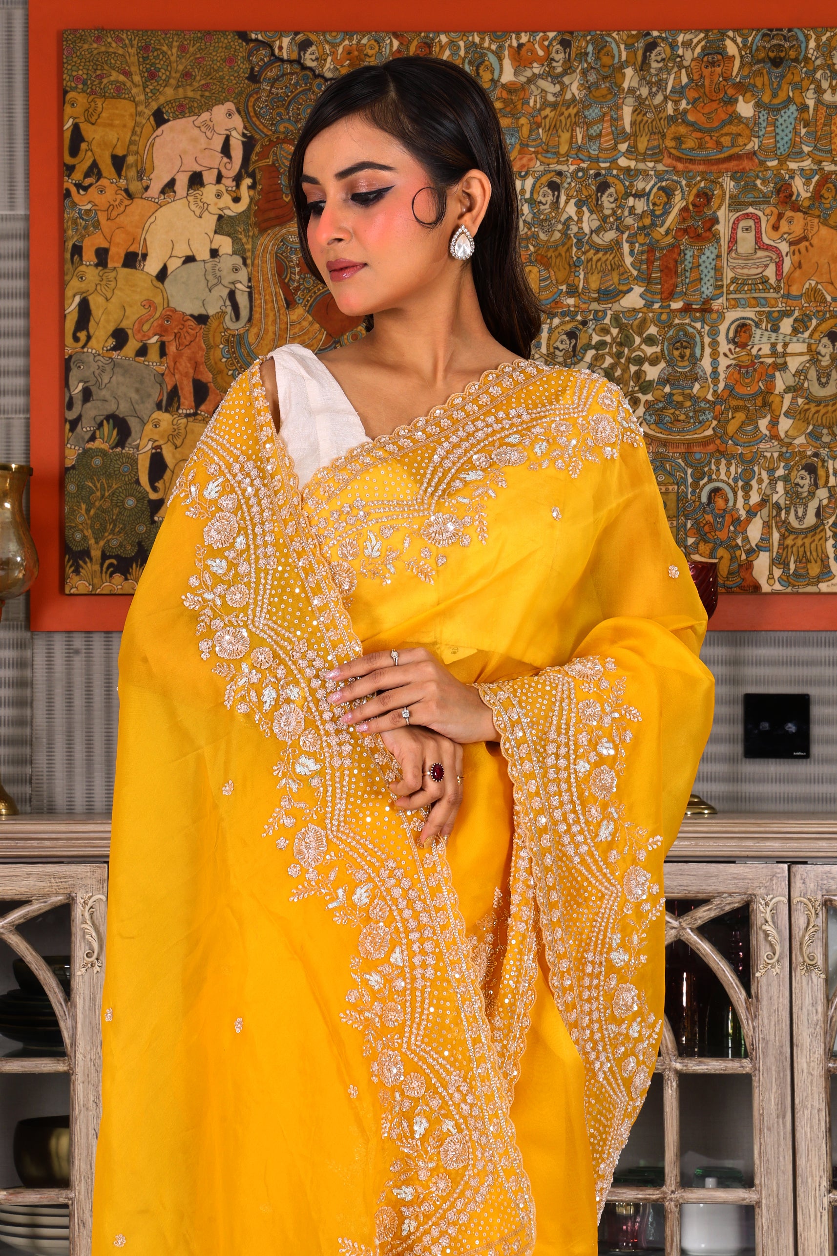 Pure Organza Zardosi Work