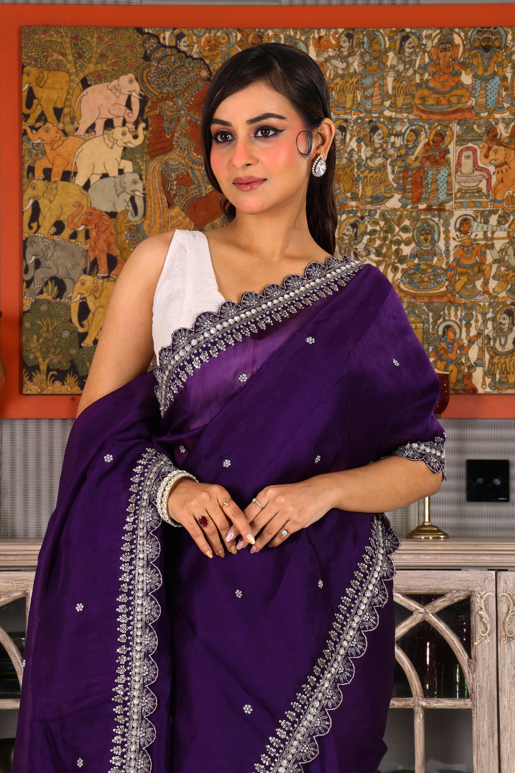 Pure Organza Zardosi Work