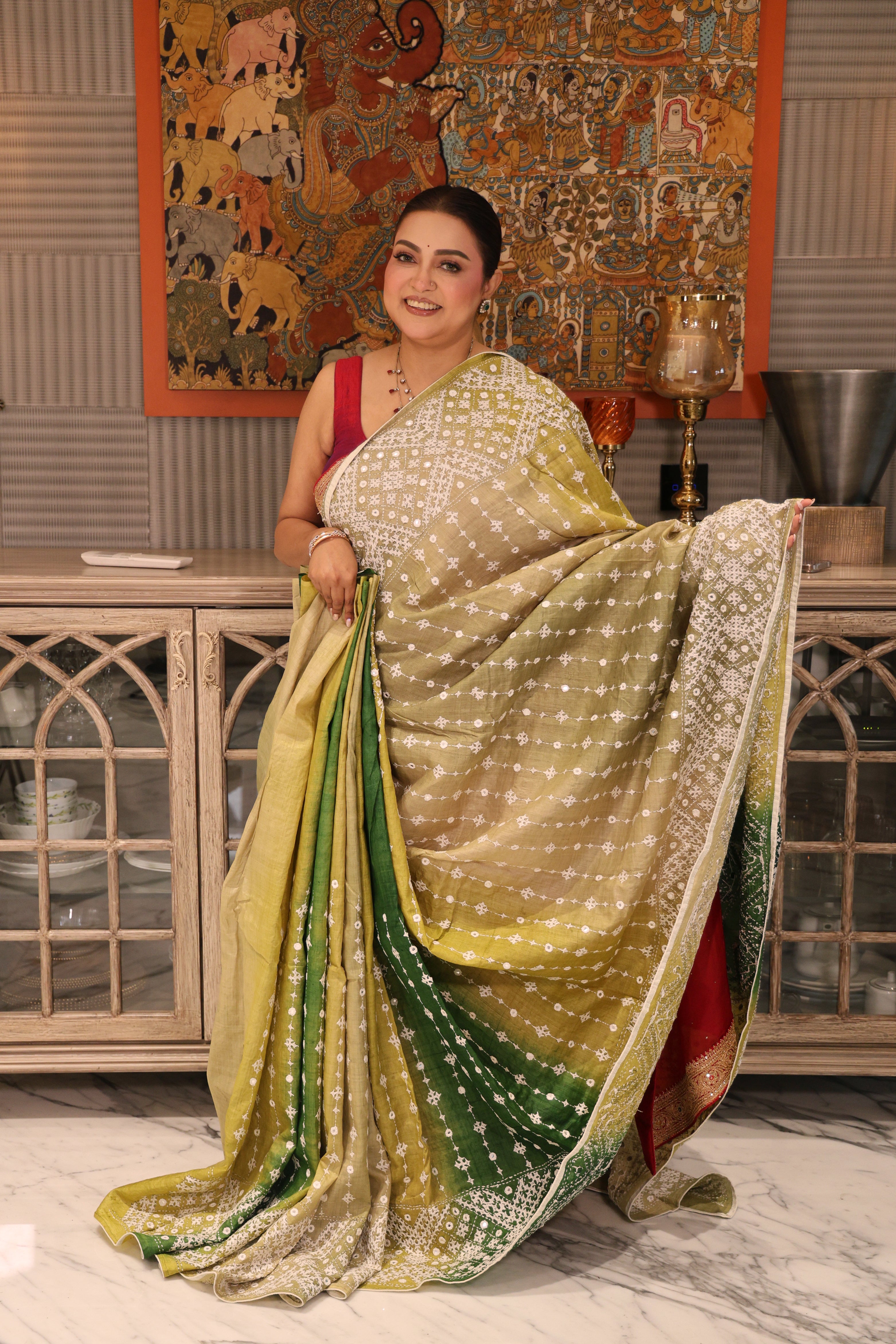 Tussar Shaded Hand Gujarati