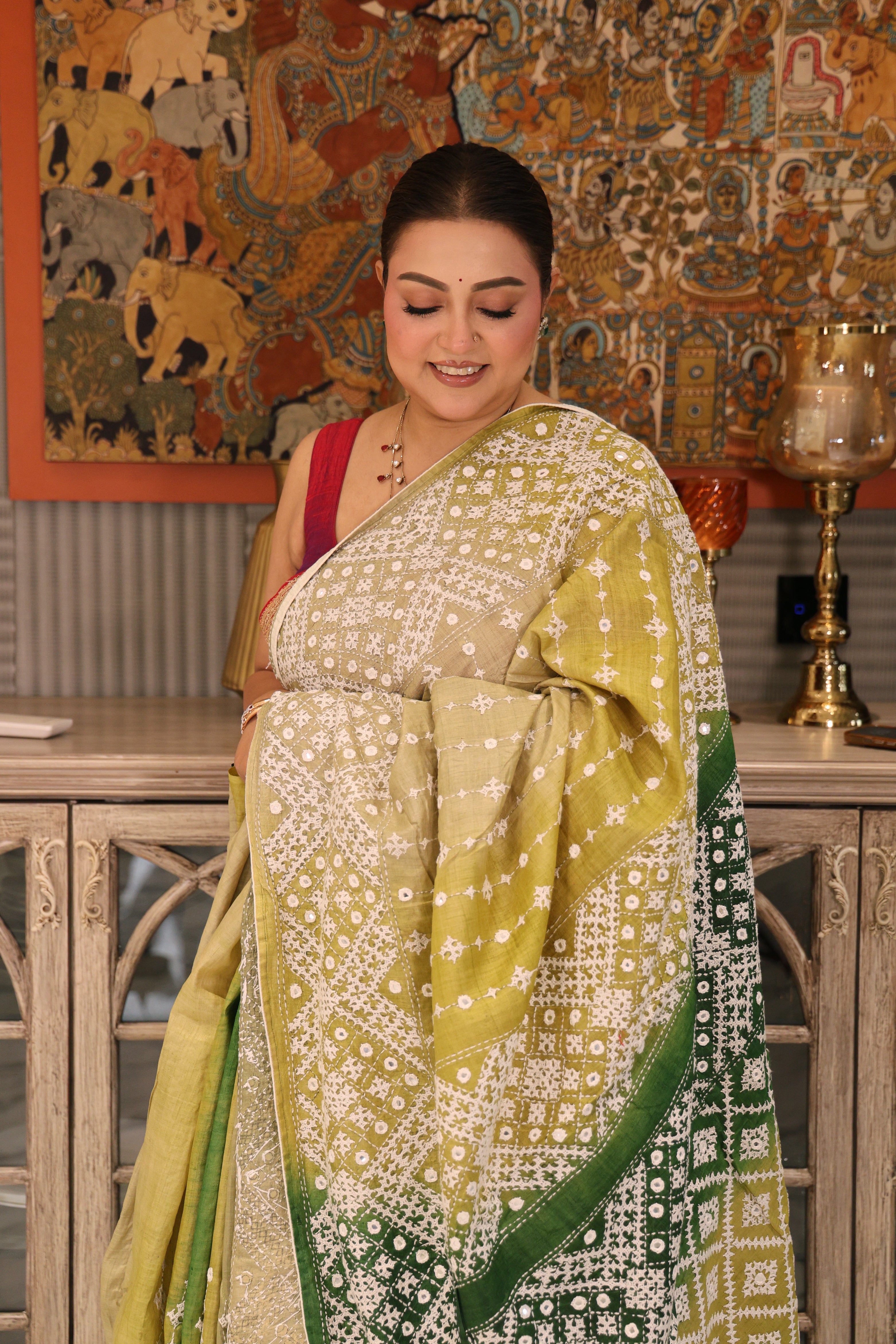 Tussar Shaded Hand Gujarati