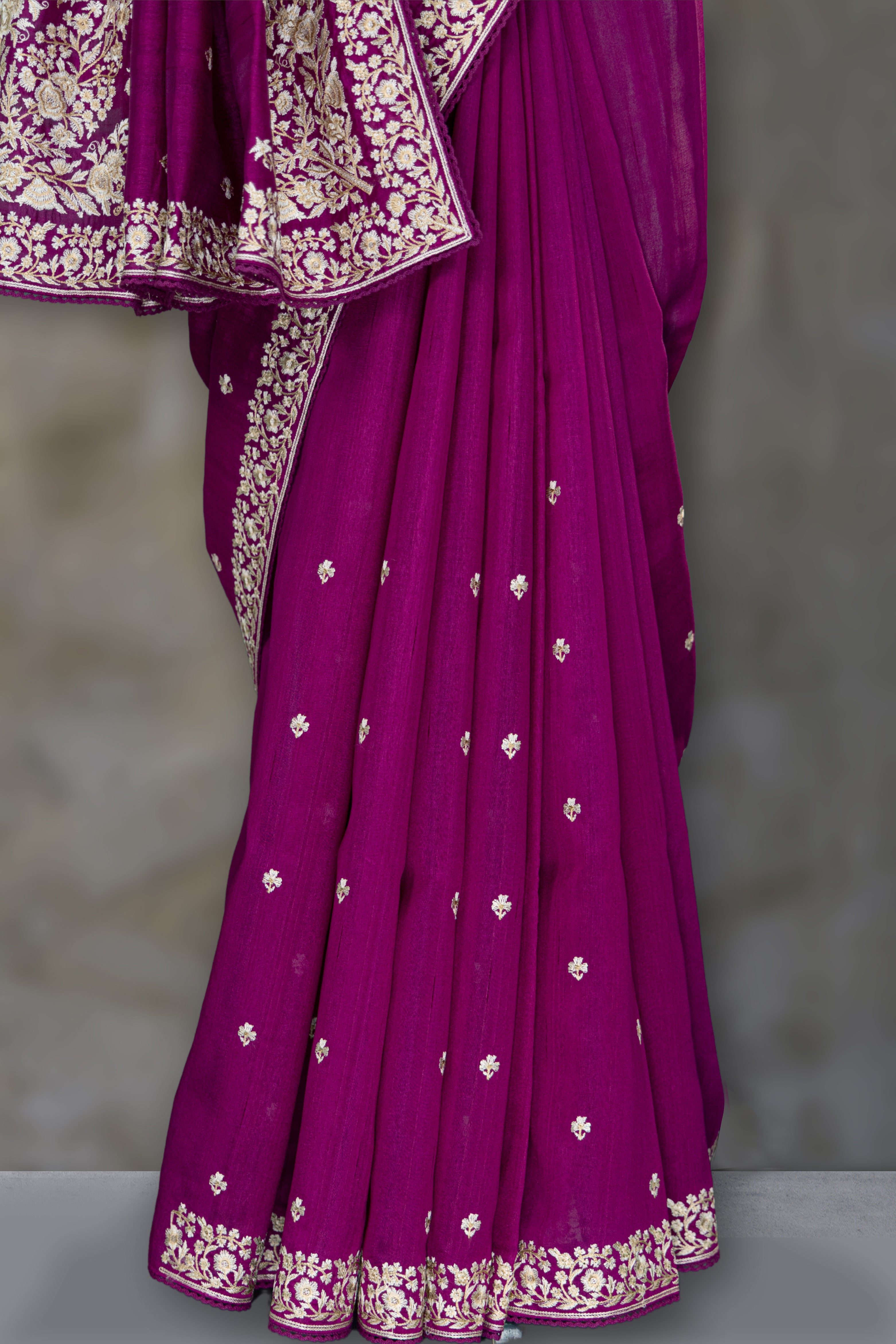 Semi Tussar Embroidery