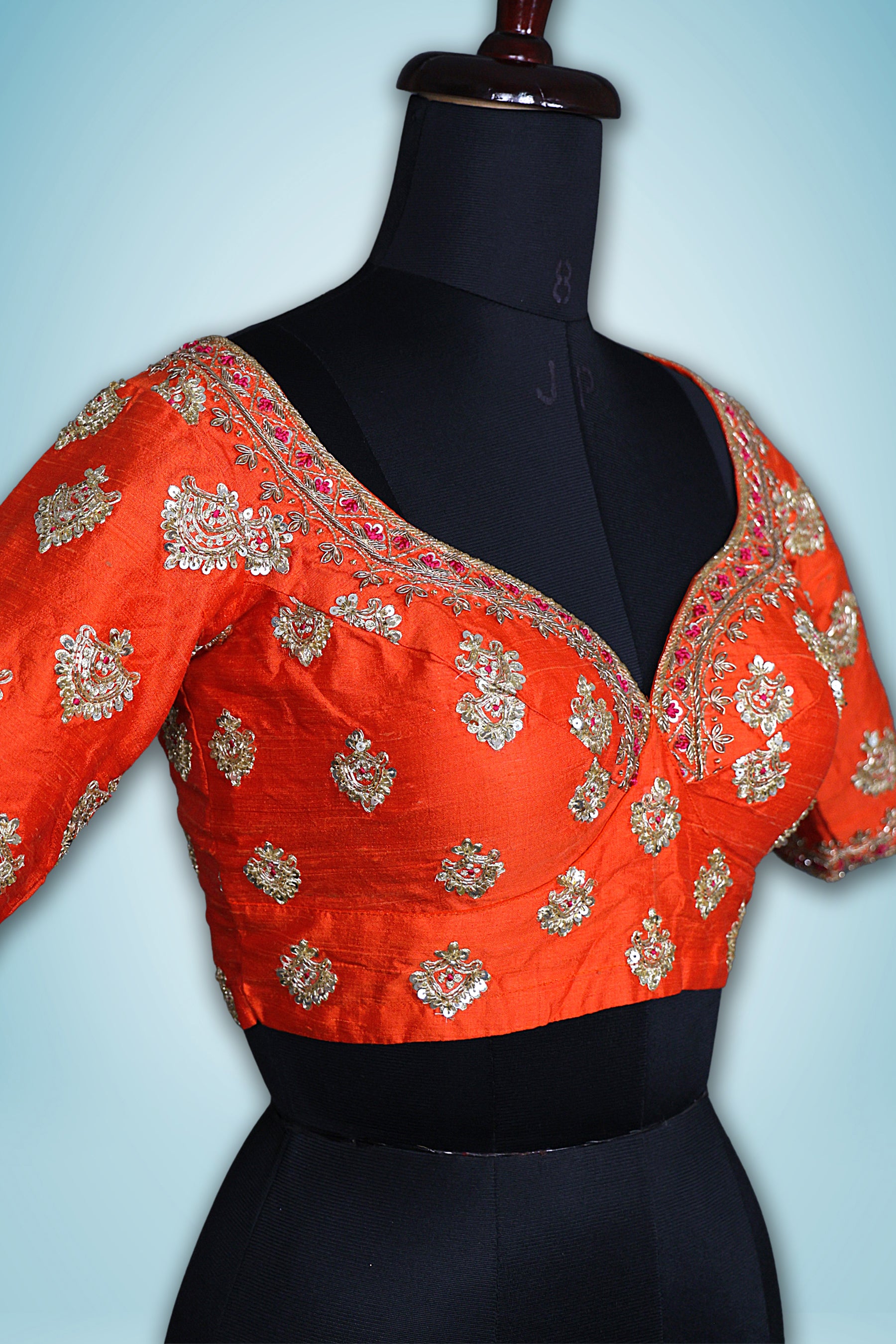 Raw Silk Zardosi work