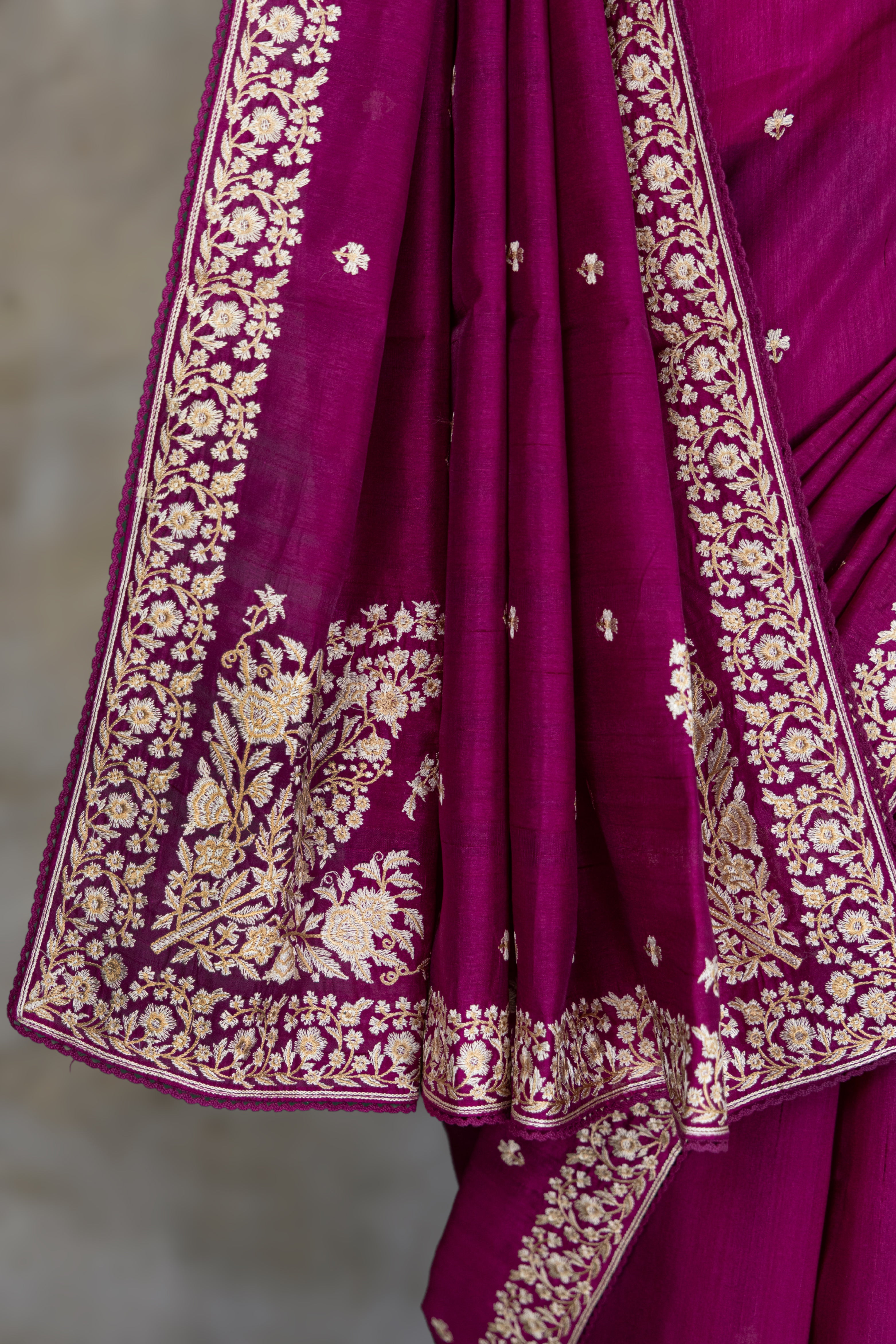 Semi Tussar Embroidery