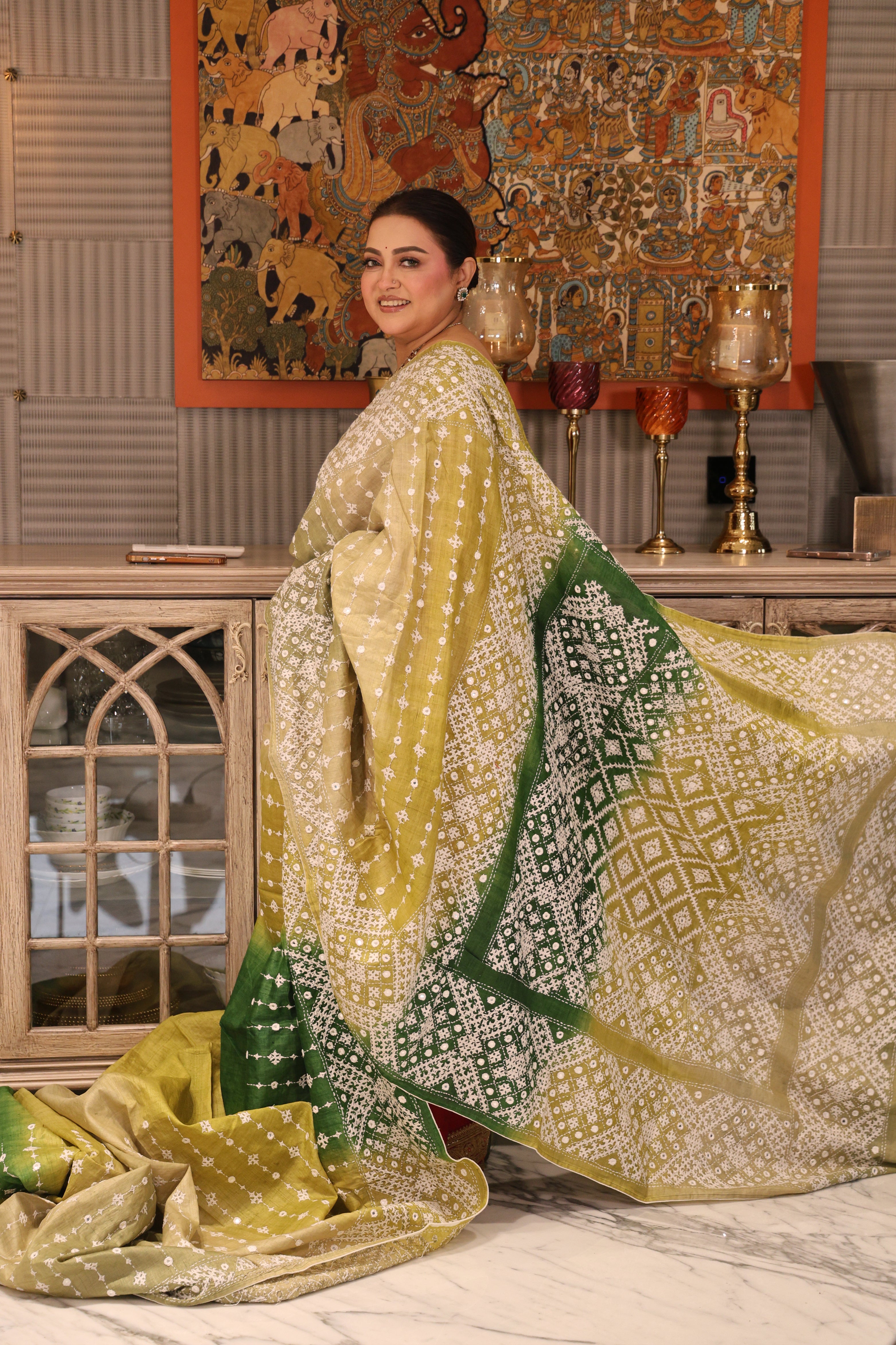 Tussar Shaded Hand Gujarati