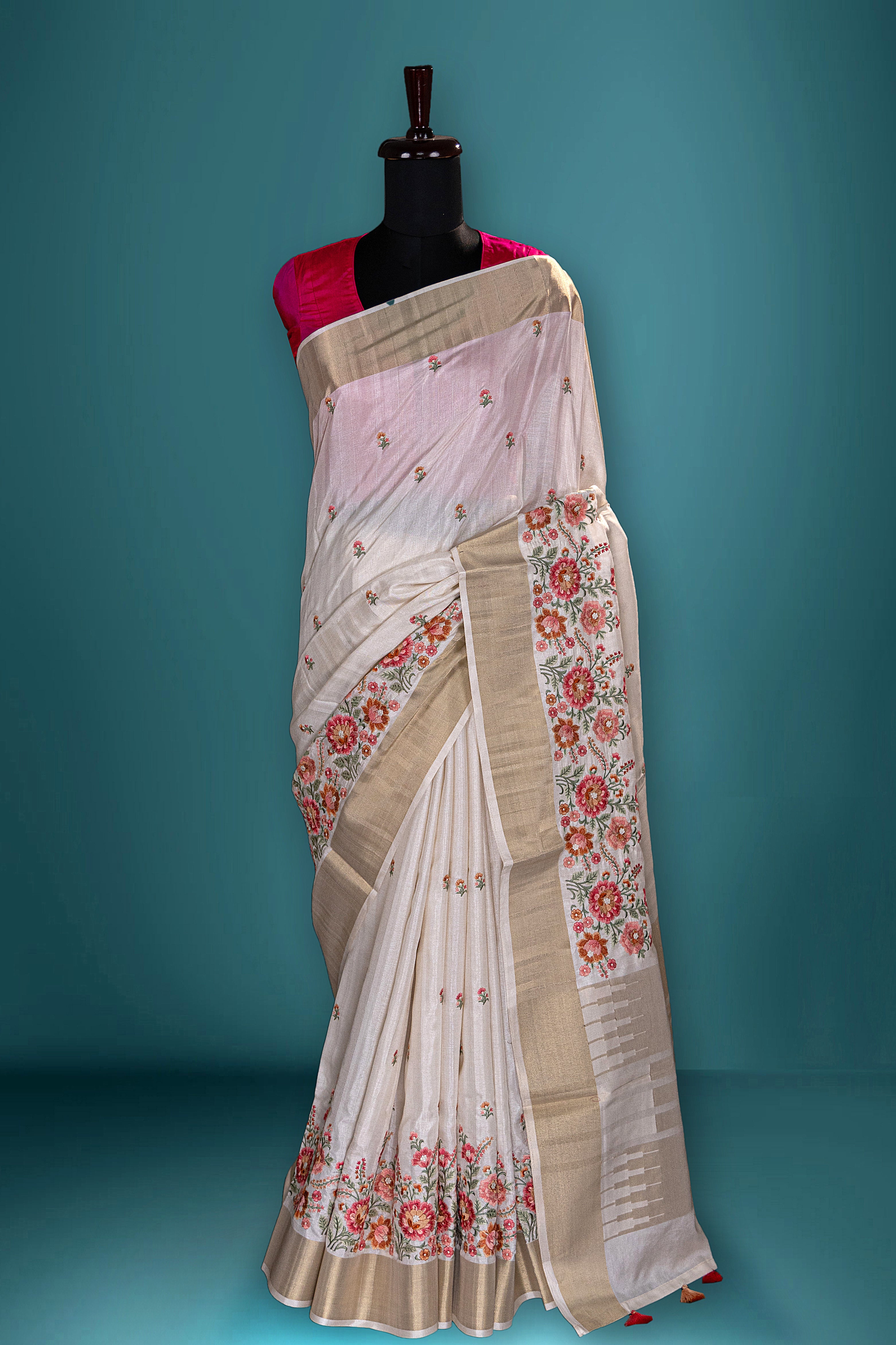 Semi Tussar Embroidery