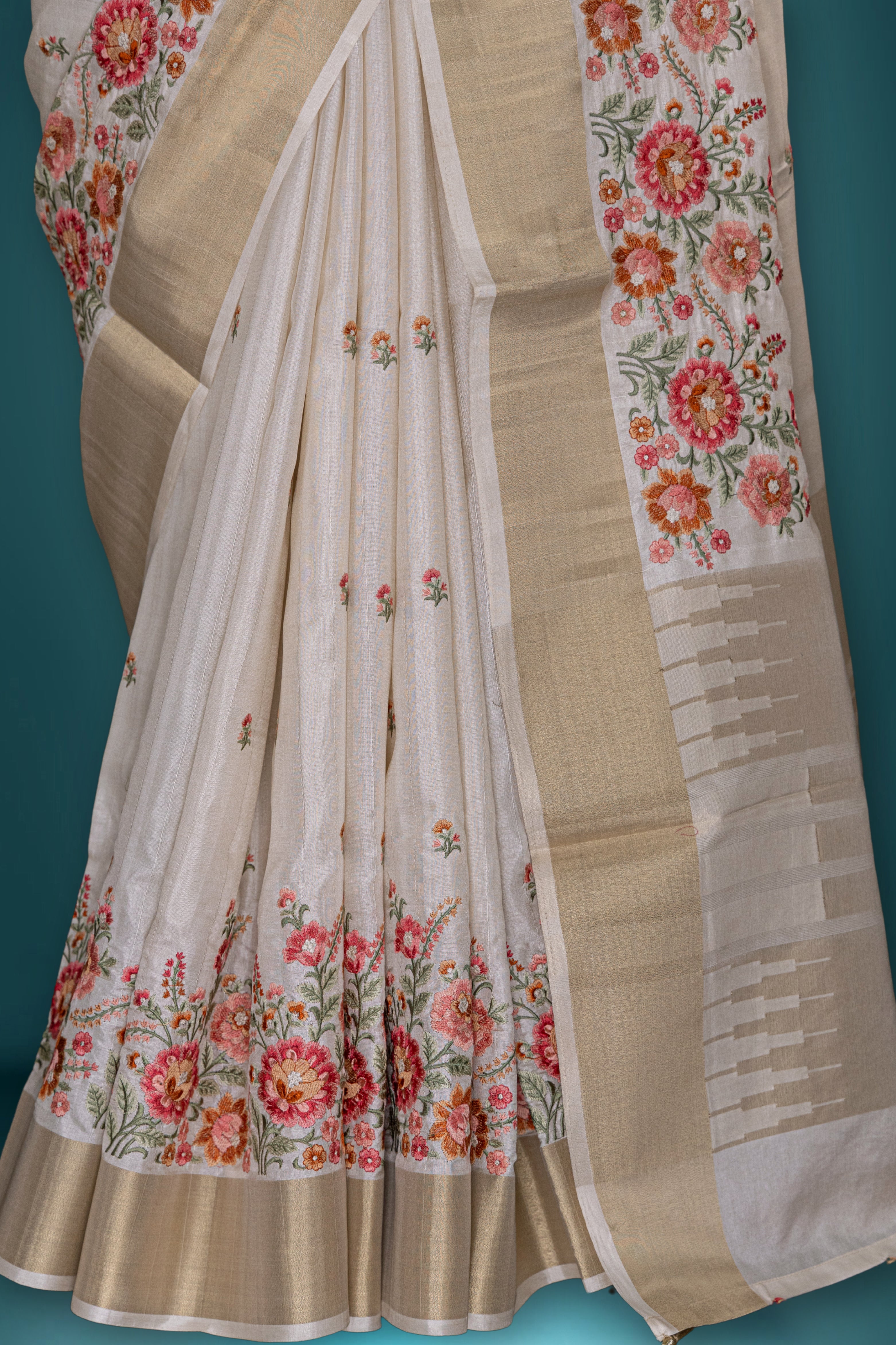 Semi Tussar Embroidery