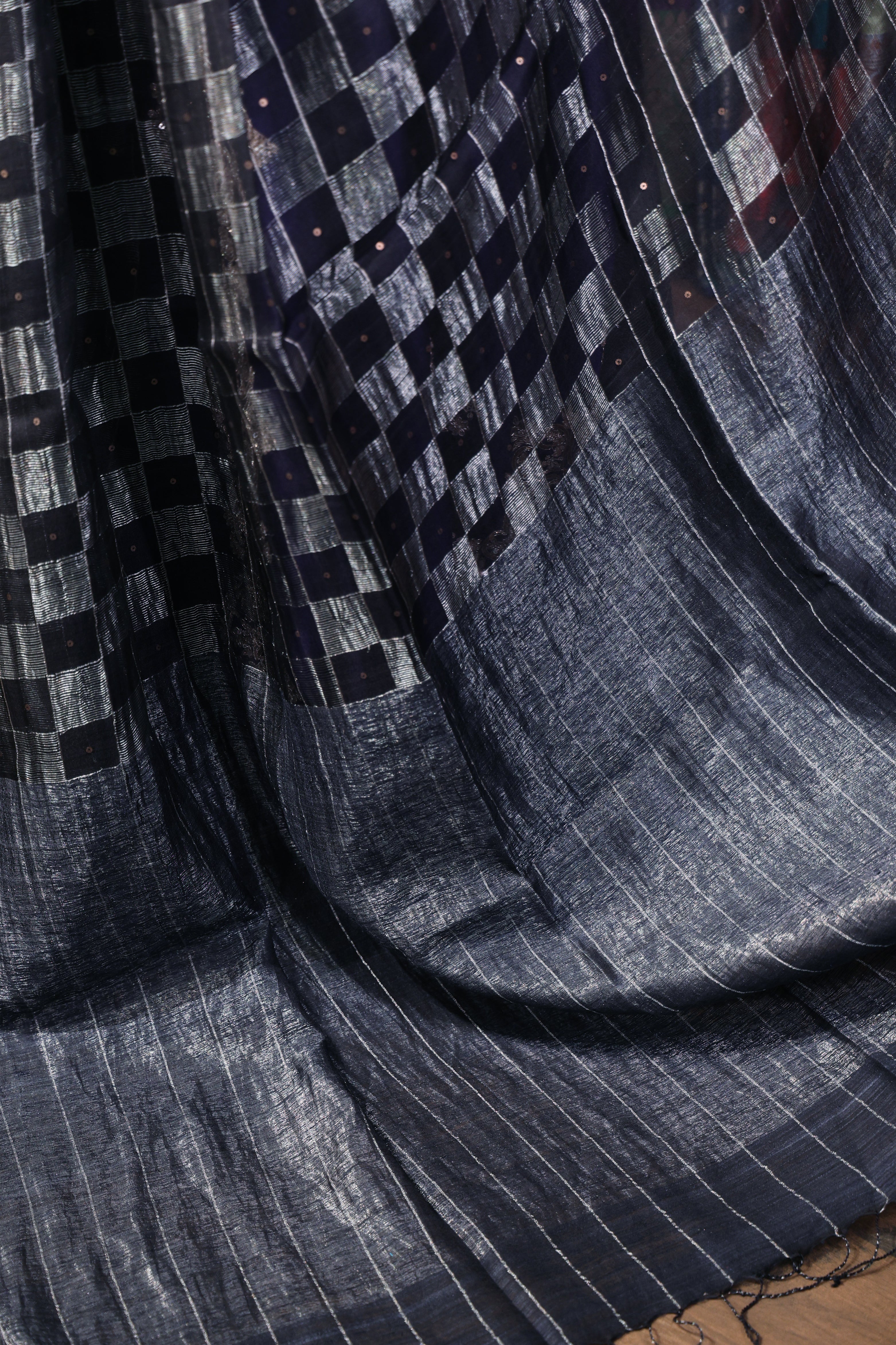 Bengal Matka Silk Saree Black