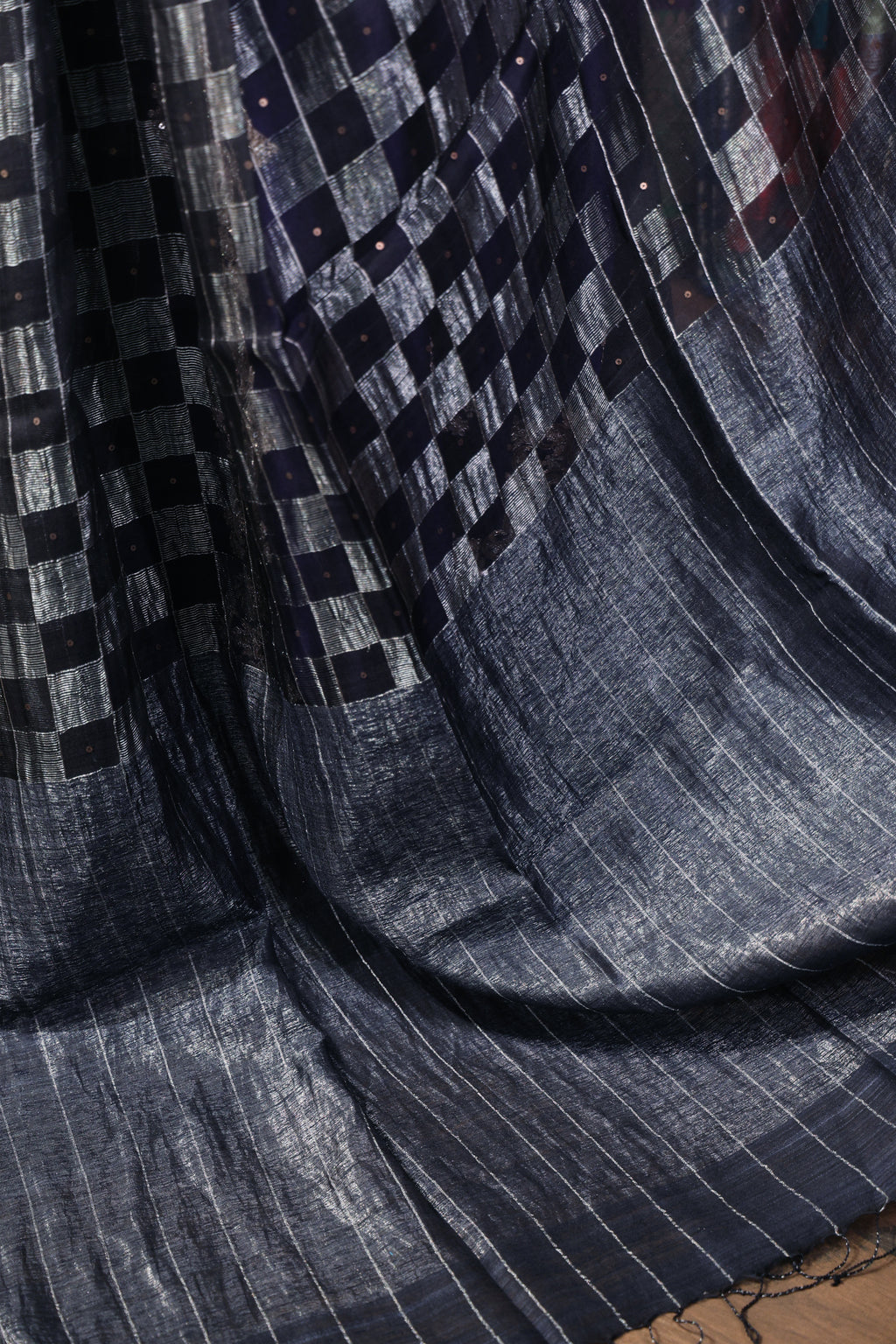 Bengal Matka Silk Saree Black