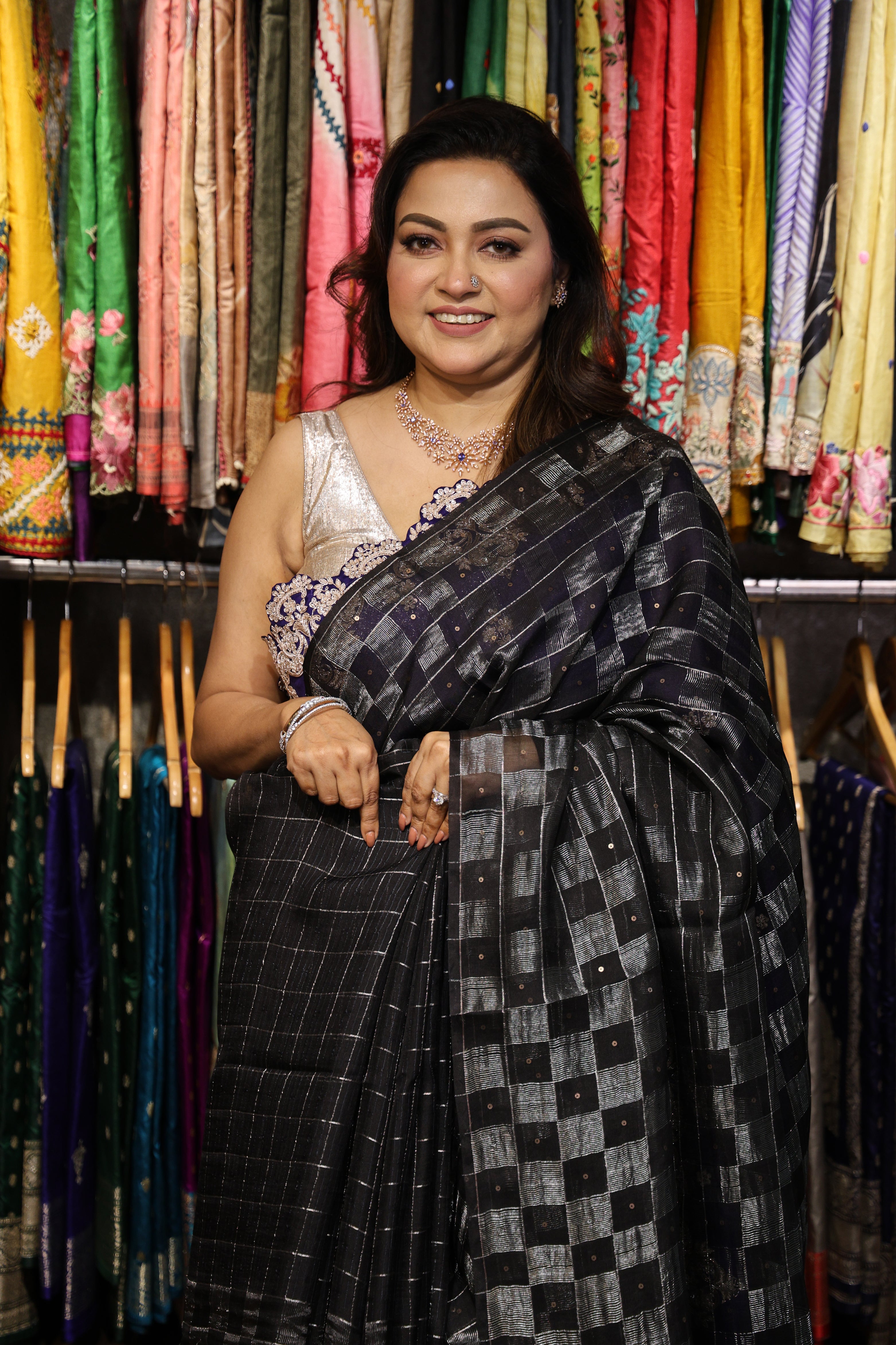 Bengal Matka Silk Saree Black