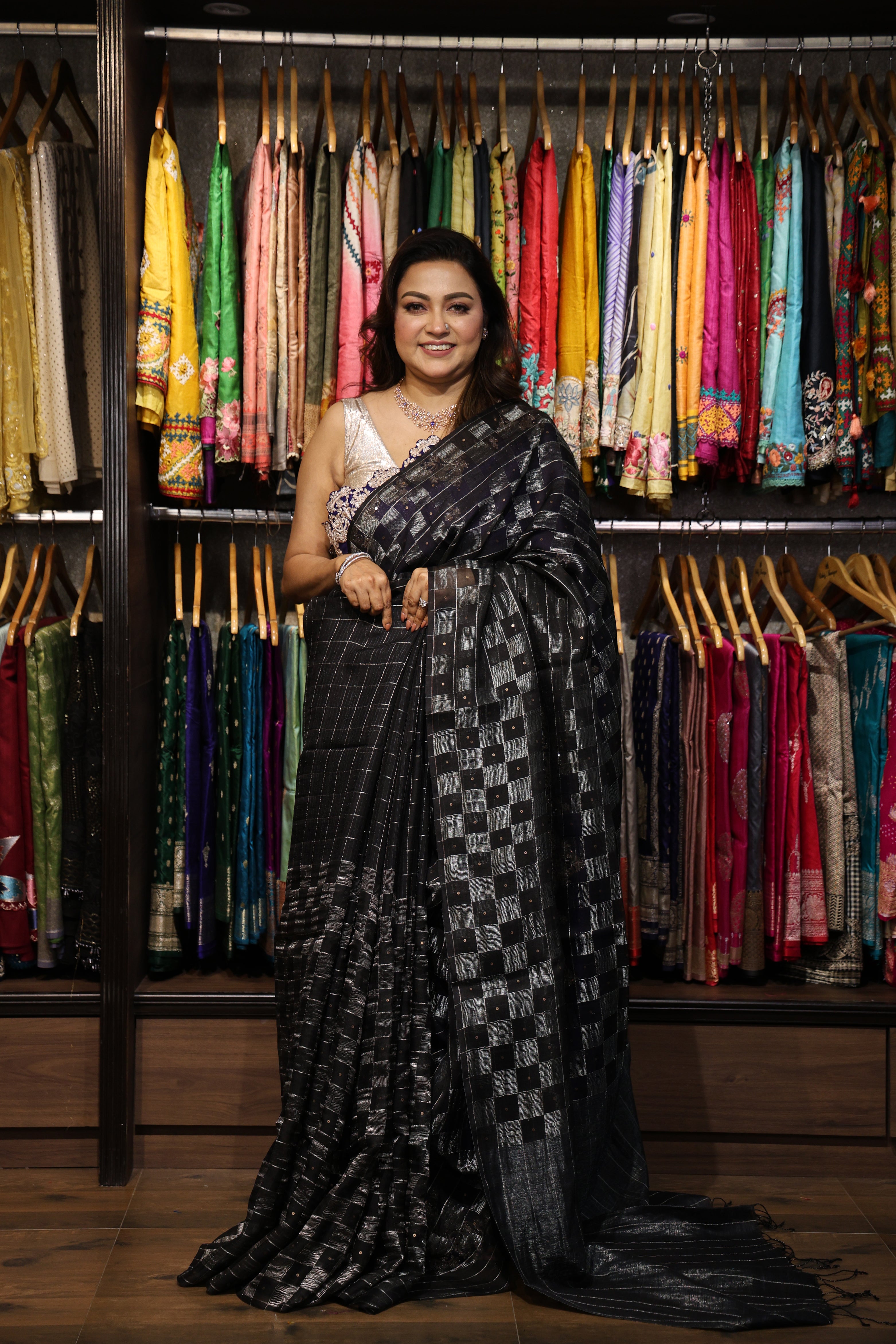 Bengal Matka Silk Saree Black