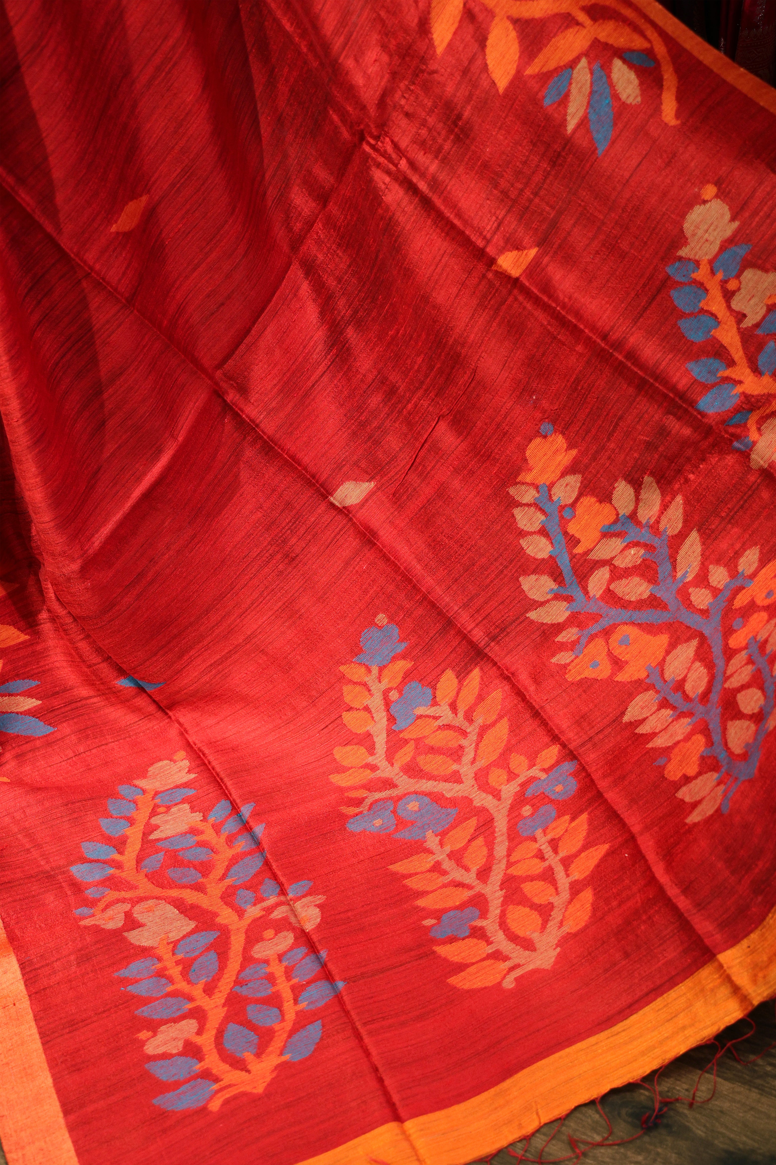 Bengal Matka Silk Saree Red