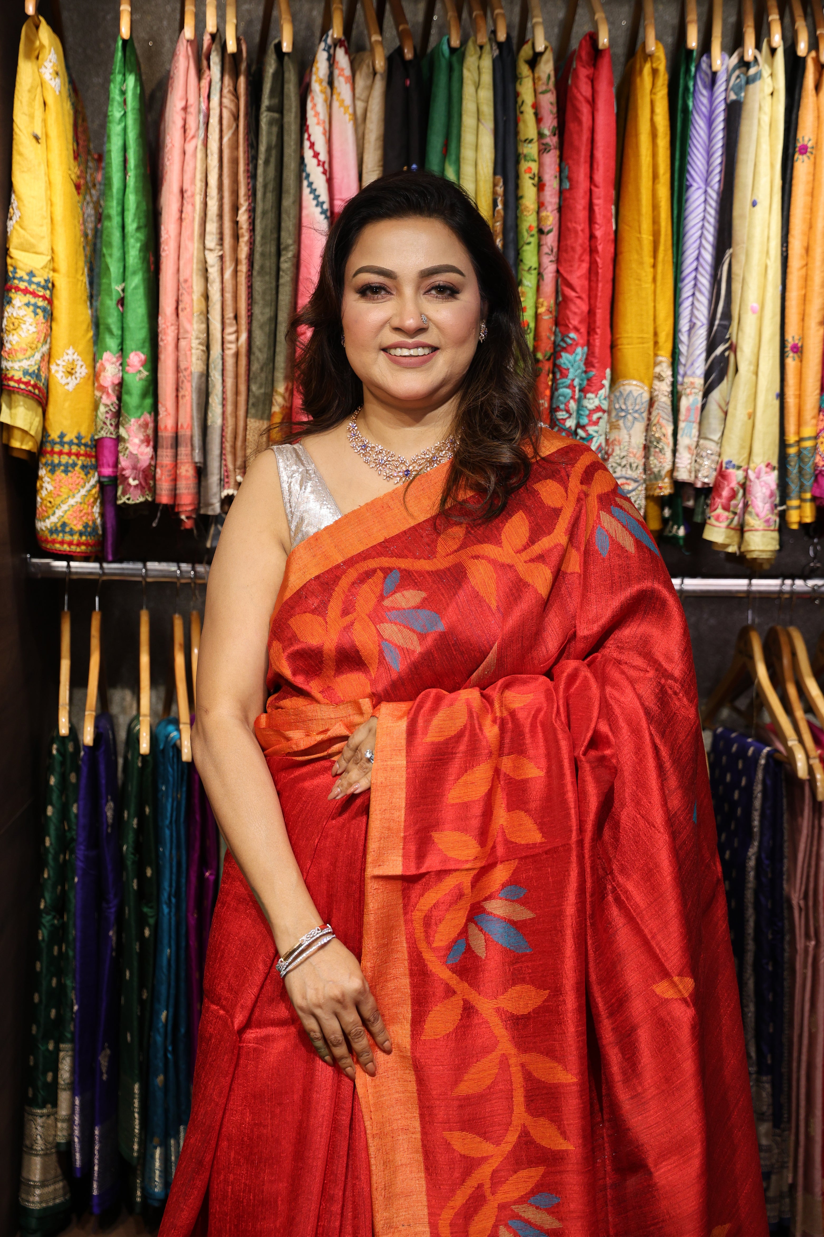 Bengal Matka Silk Saree Red