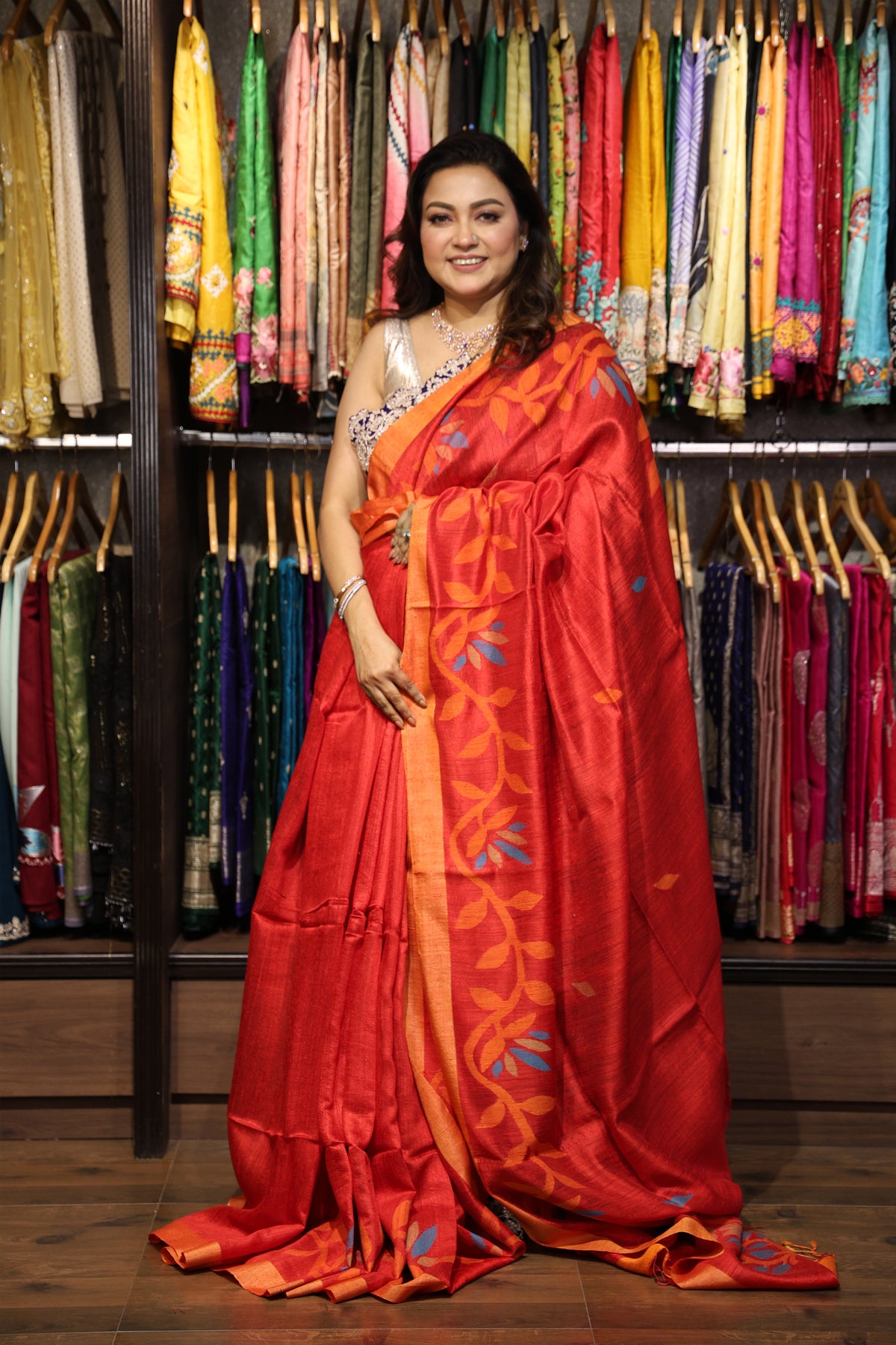 Bengal Matka Silk Saree Red