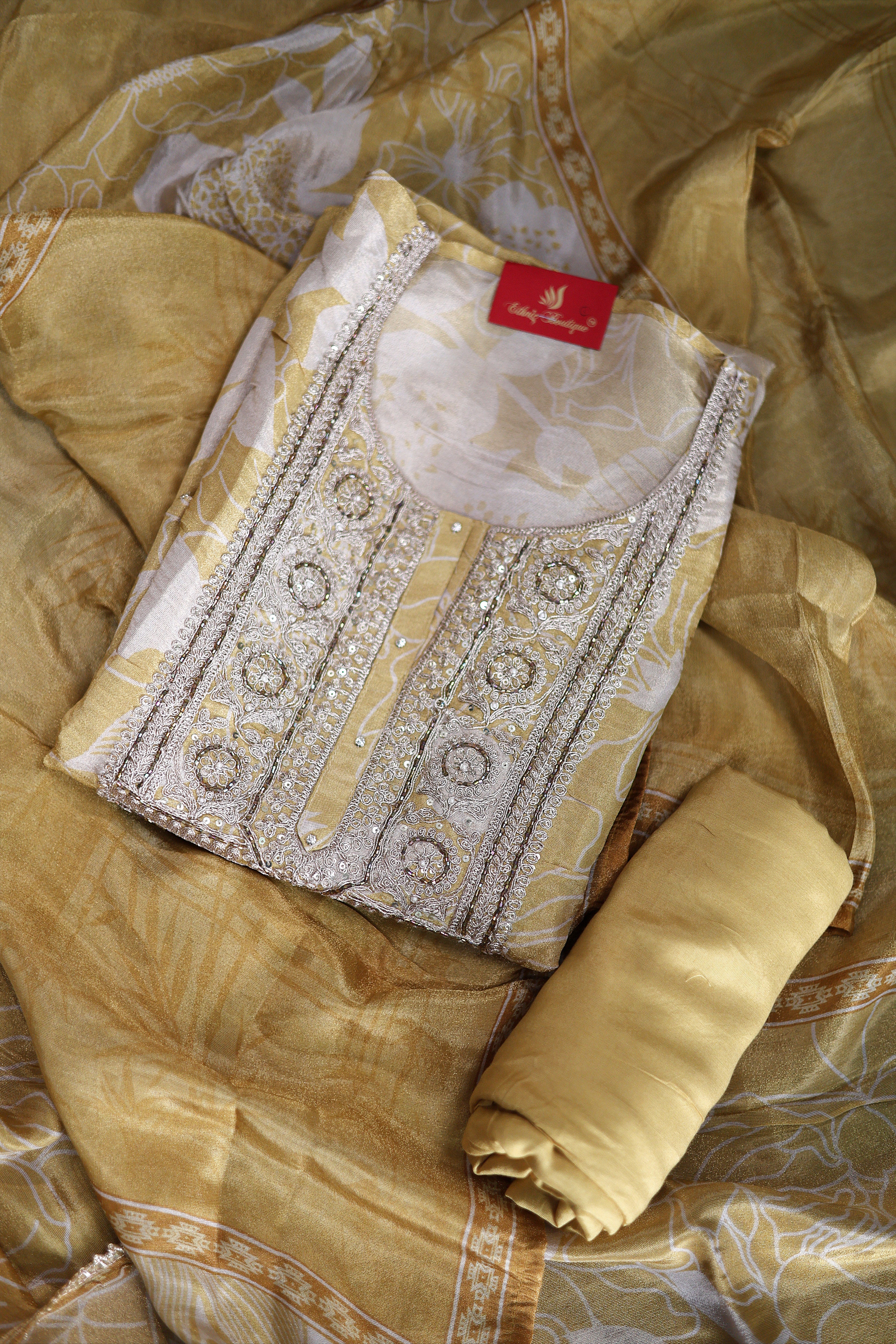 Tissue Zari Work Suit Piece