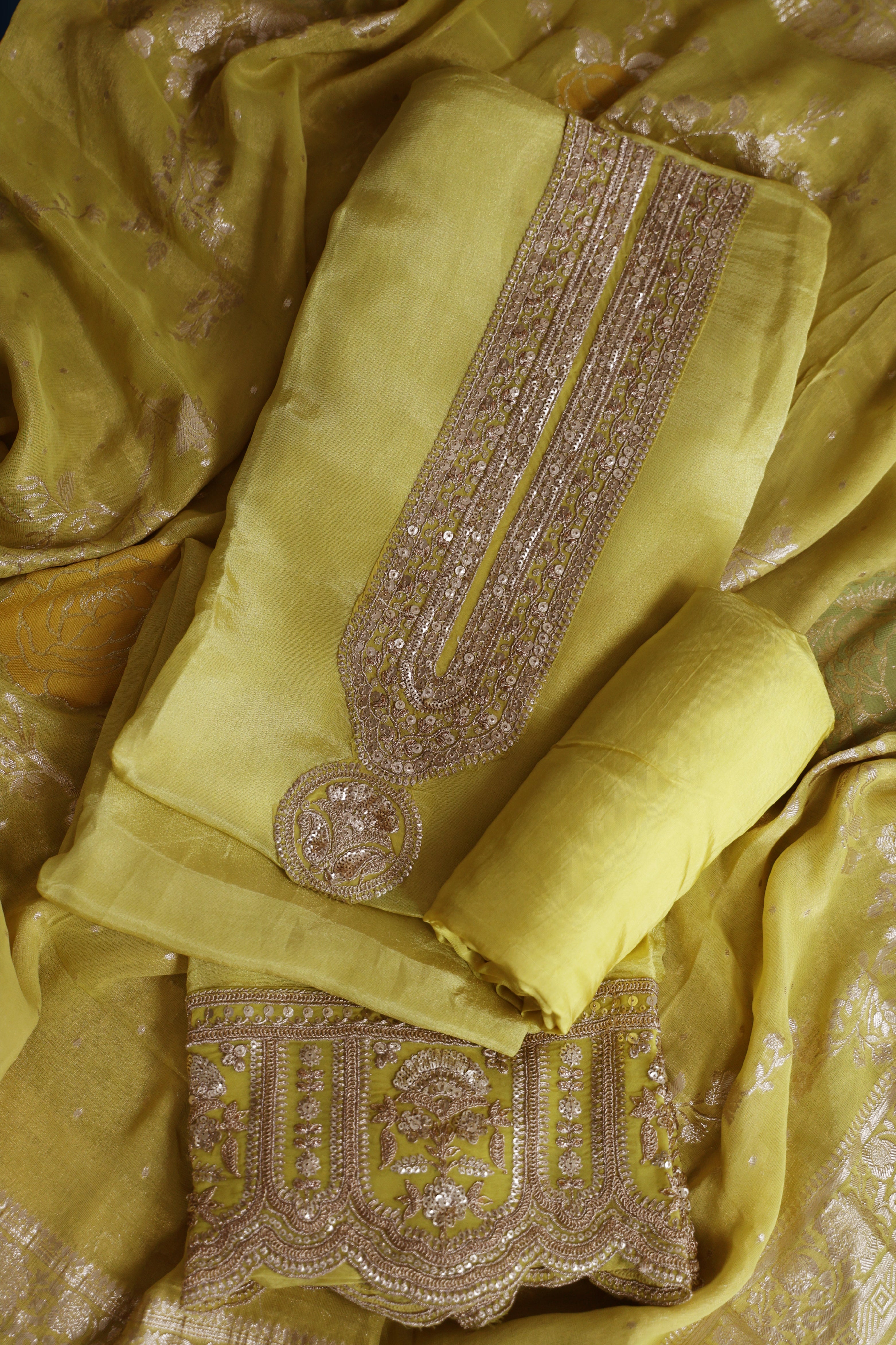 Tissue Zari Work Suit Piece