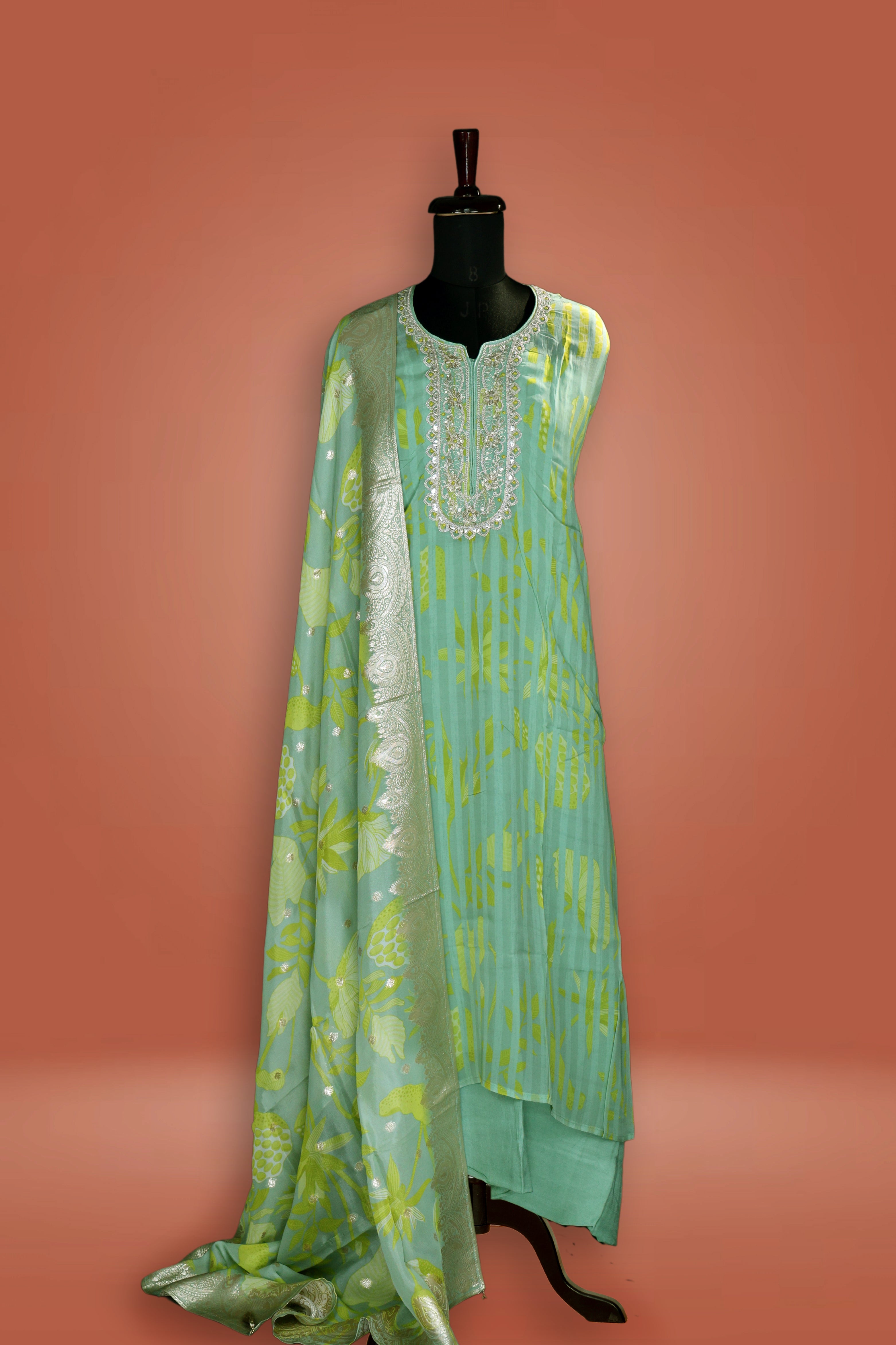 Organza Zari Work Suit Piece