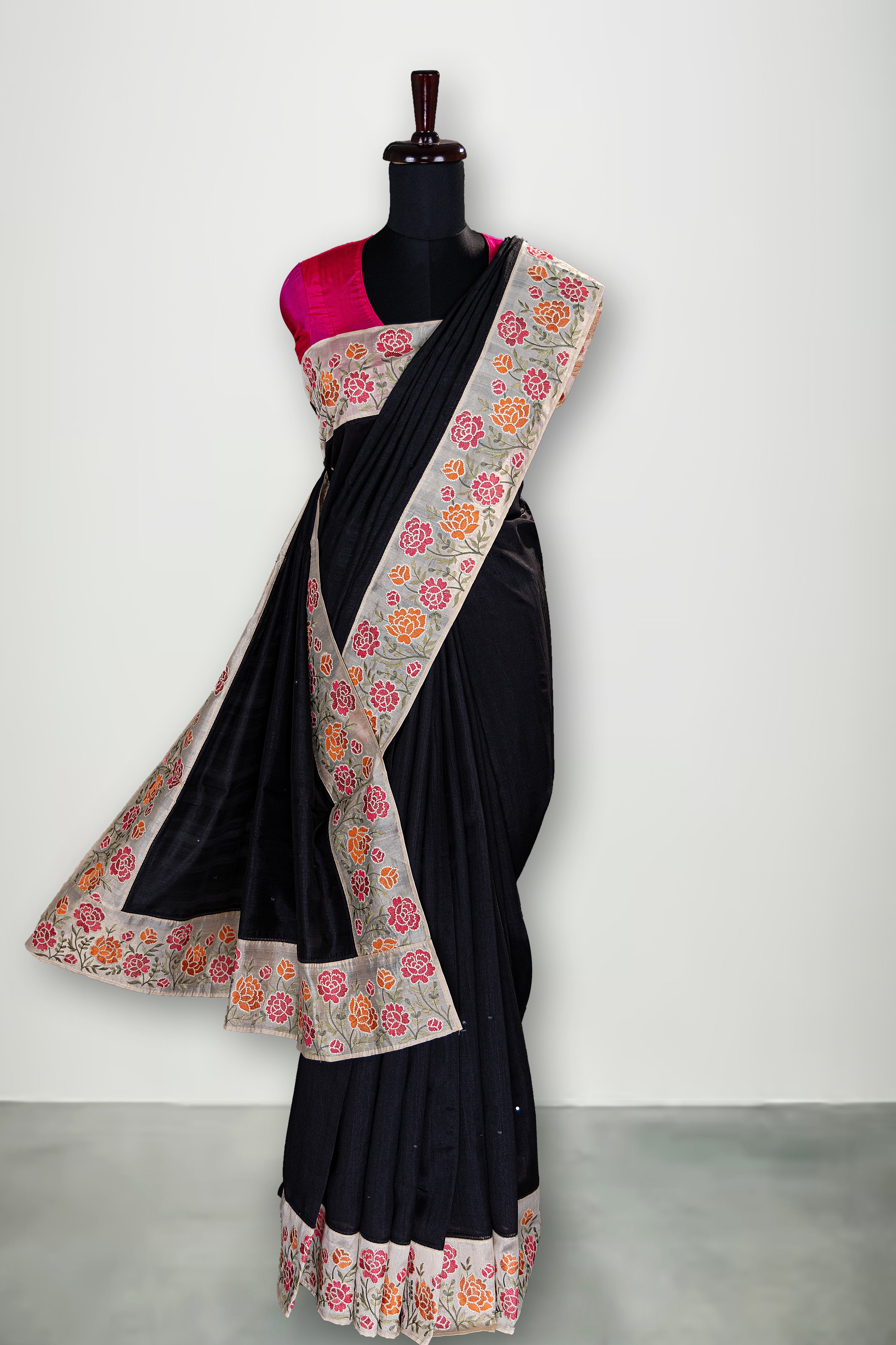 Semi Tussar Embroidery