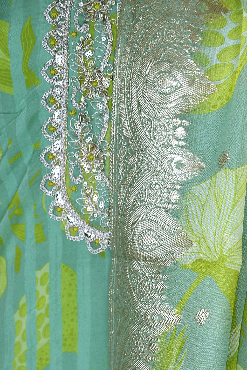 Organza Zari Work Suit Piece
