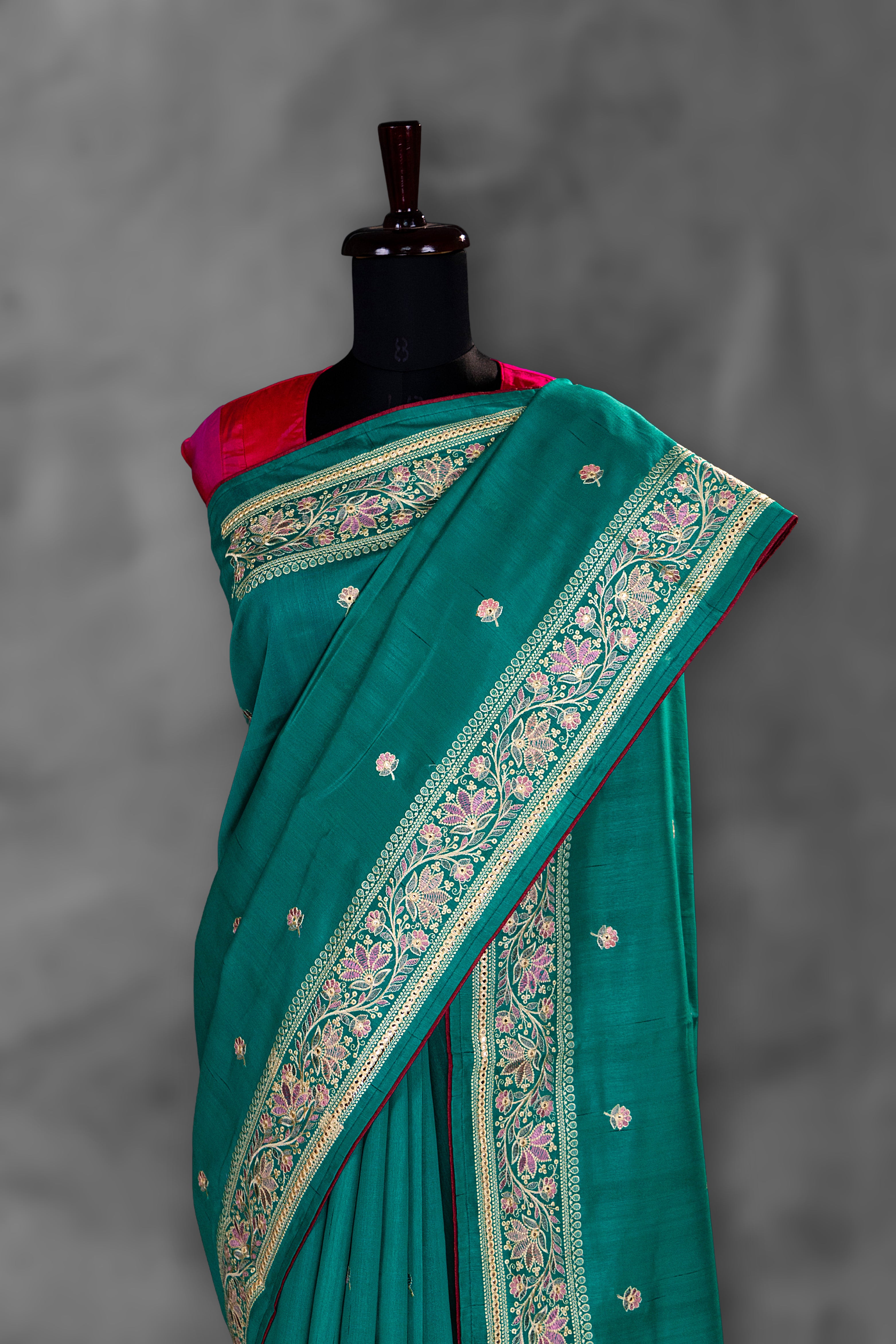 Semi Tussar Embroidery