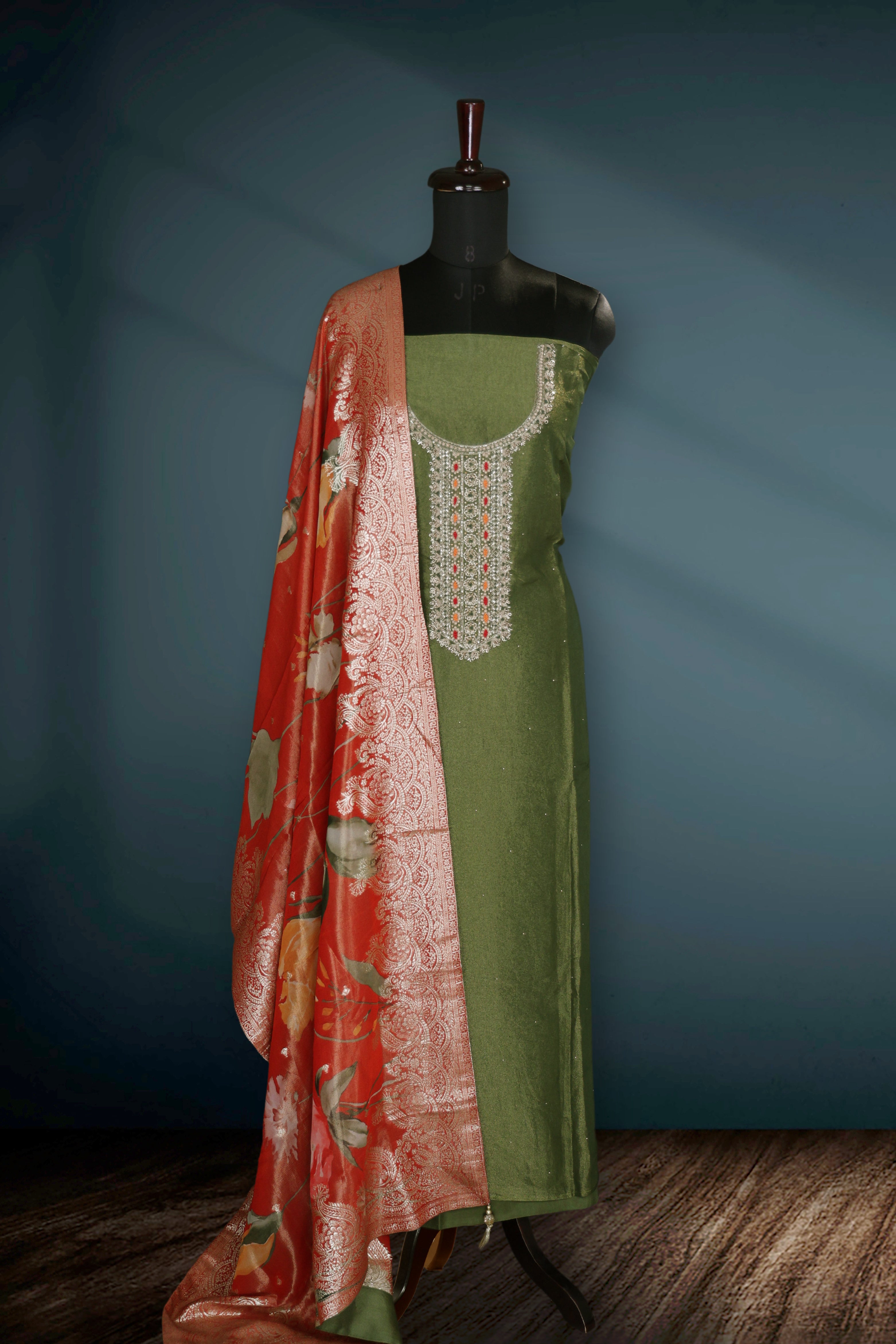 Tissue Zardosi Work Suit Piece