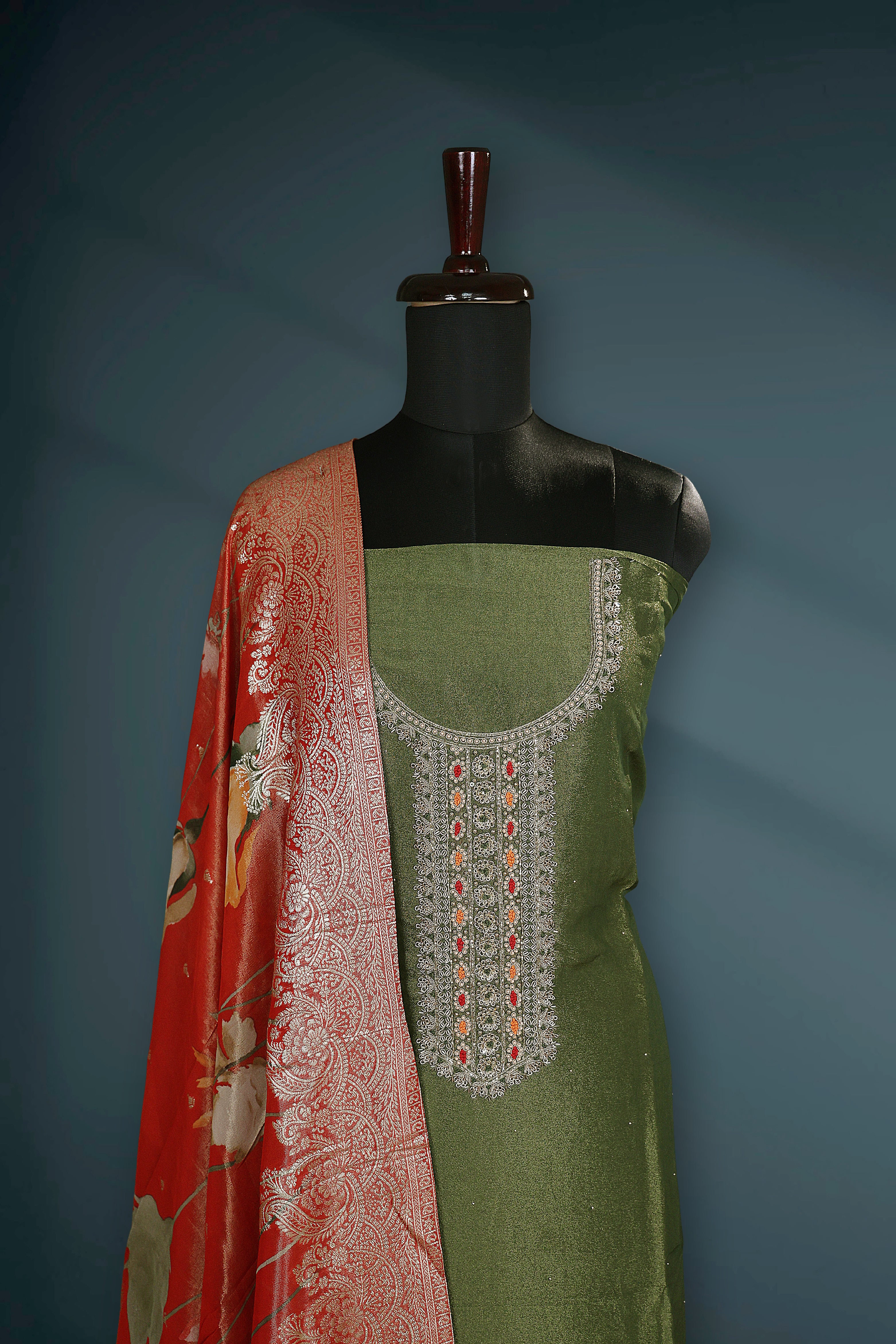 Tissue Zardosi Work Suit Piece