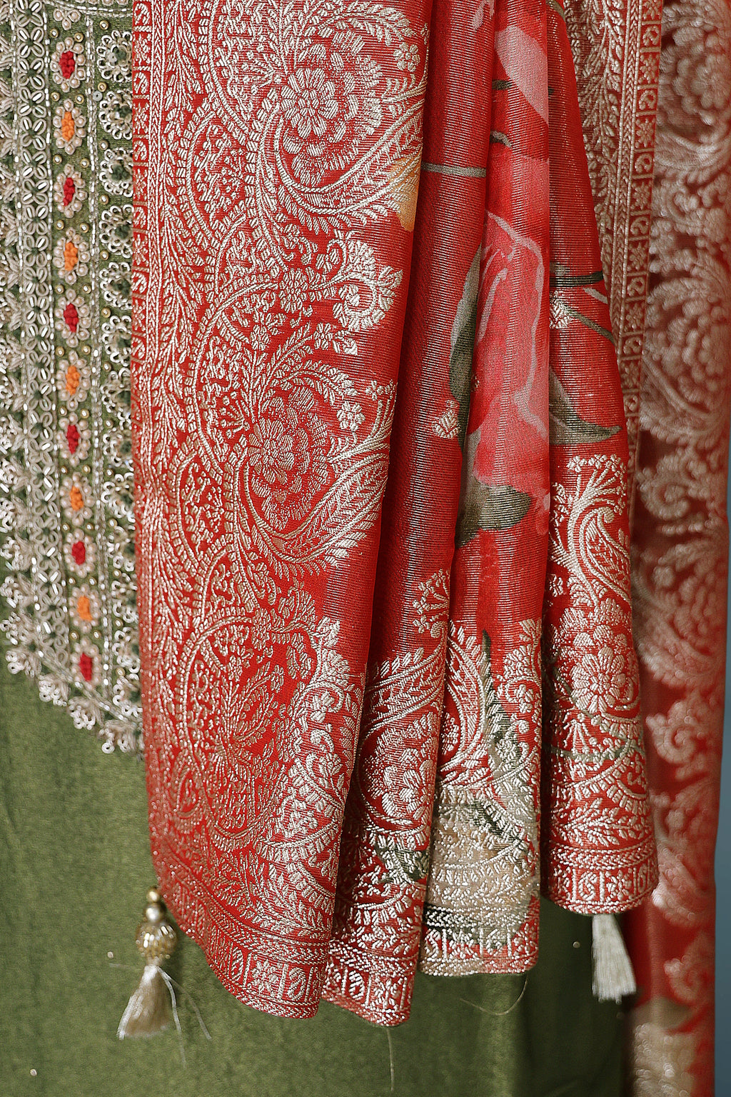 Tissue Zardosi Work Suit Piece