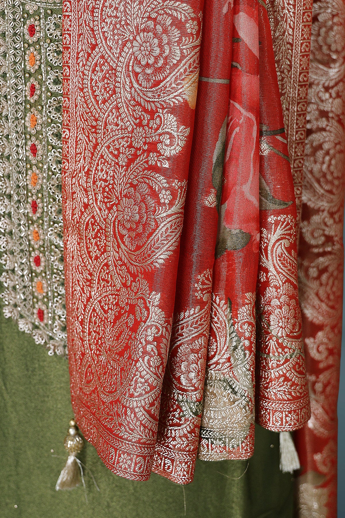 Tissue Zardosi Work Suit Piece