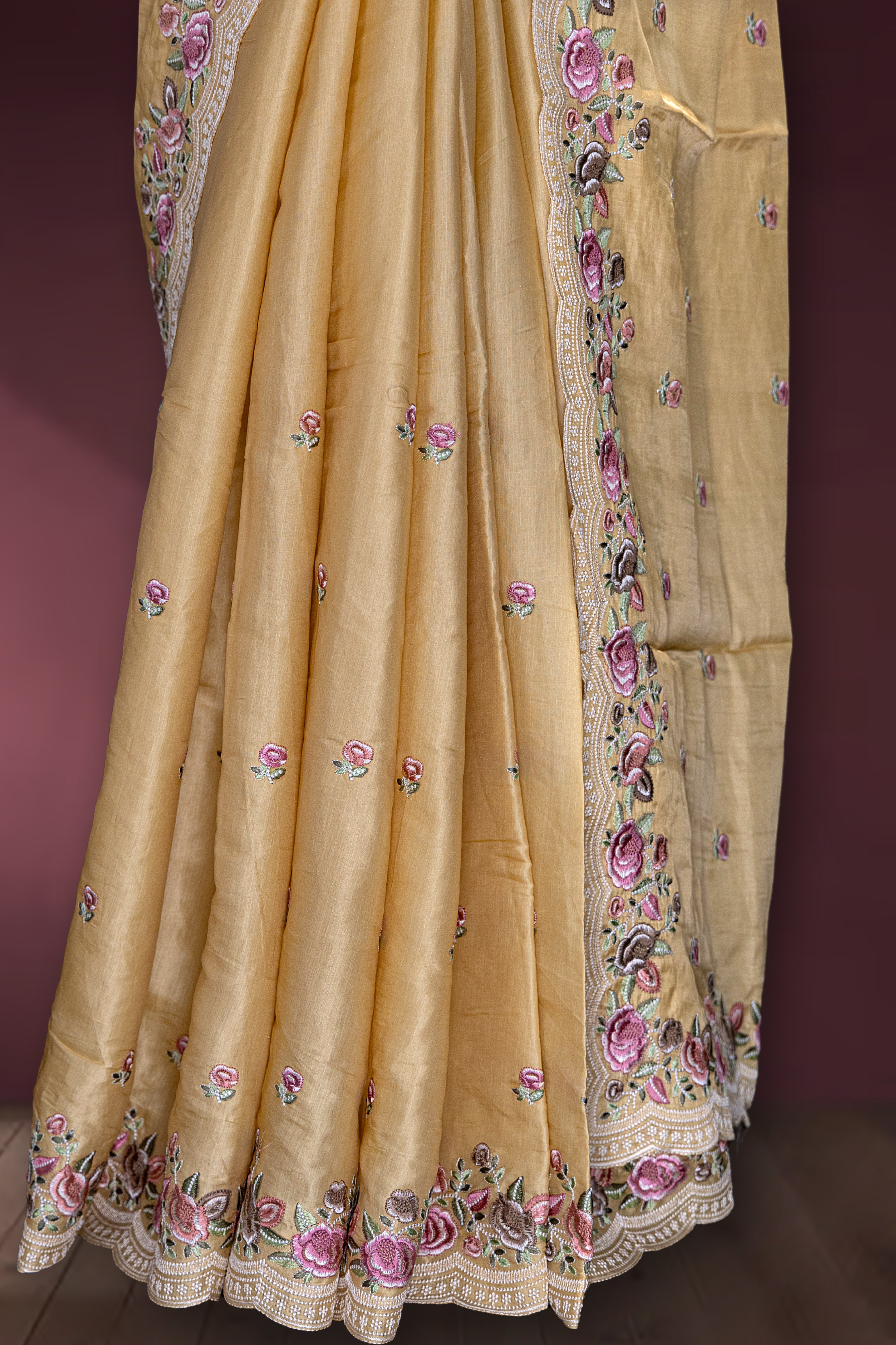 Semi Tussar Embroidery