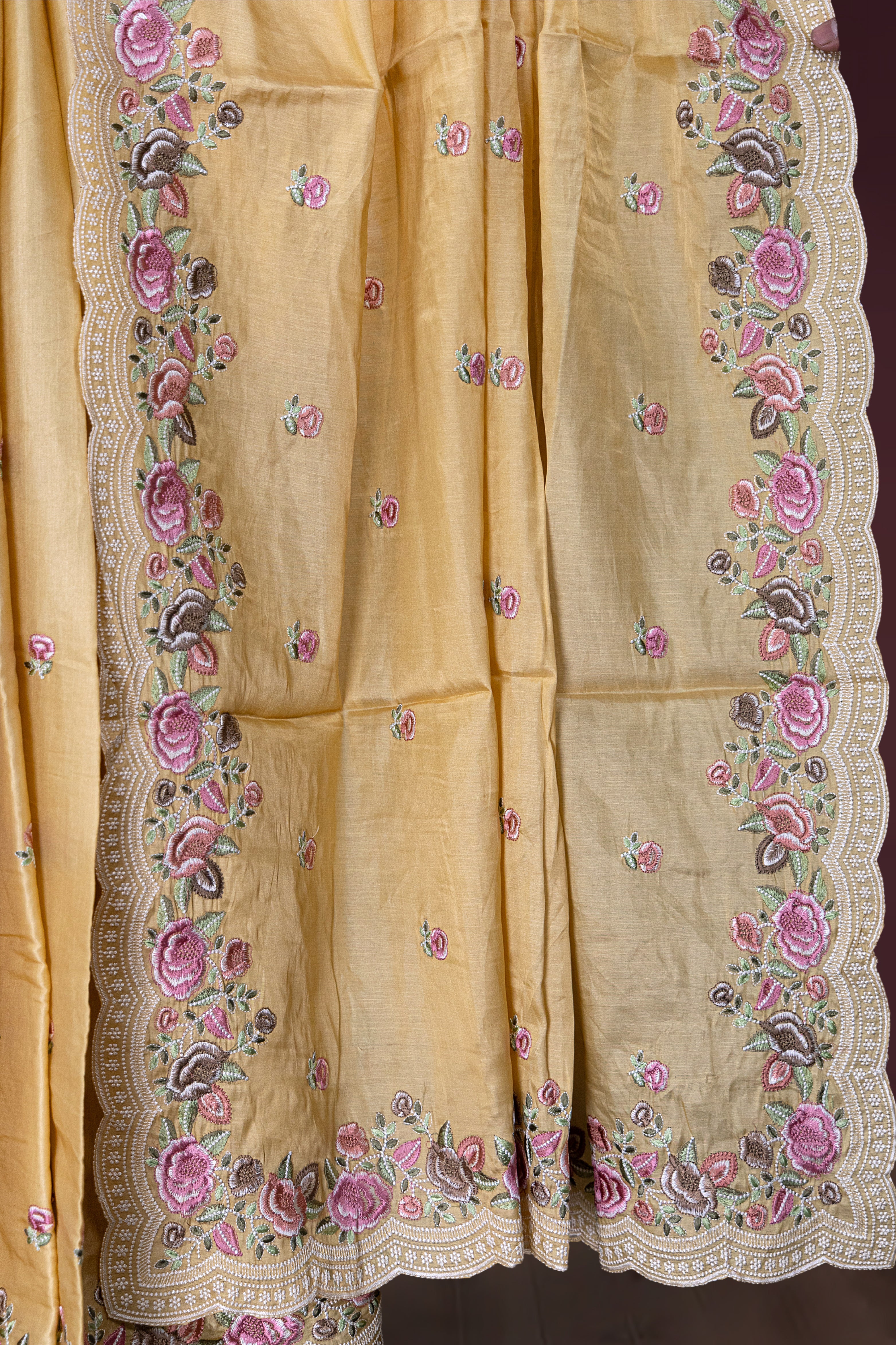 Semi Tussar Embroidery