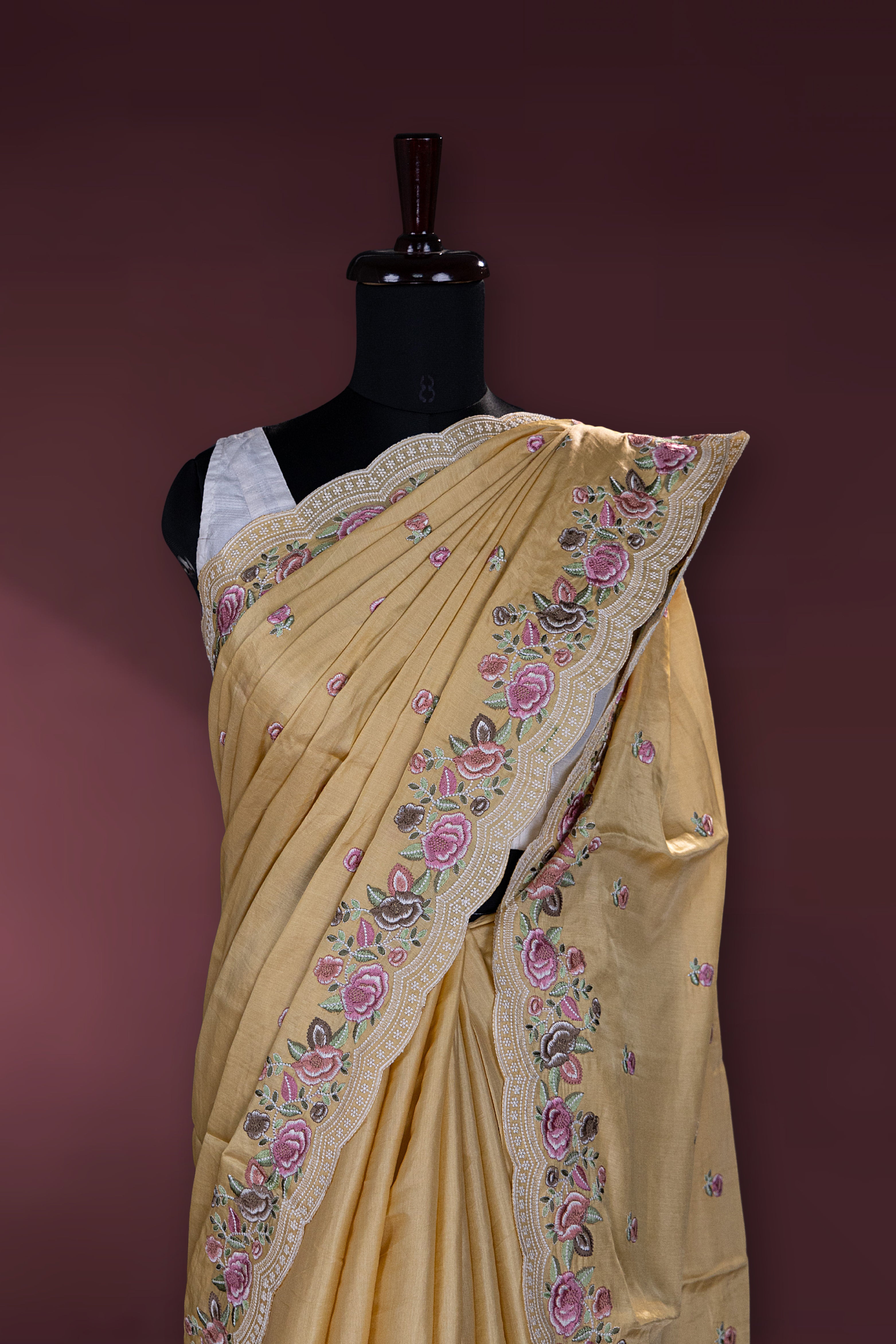 Semi Tussar Embroidery