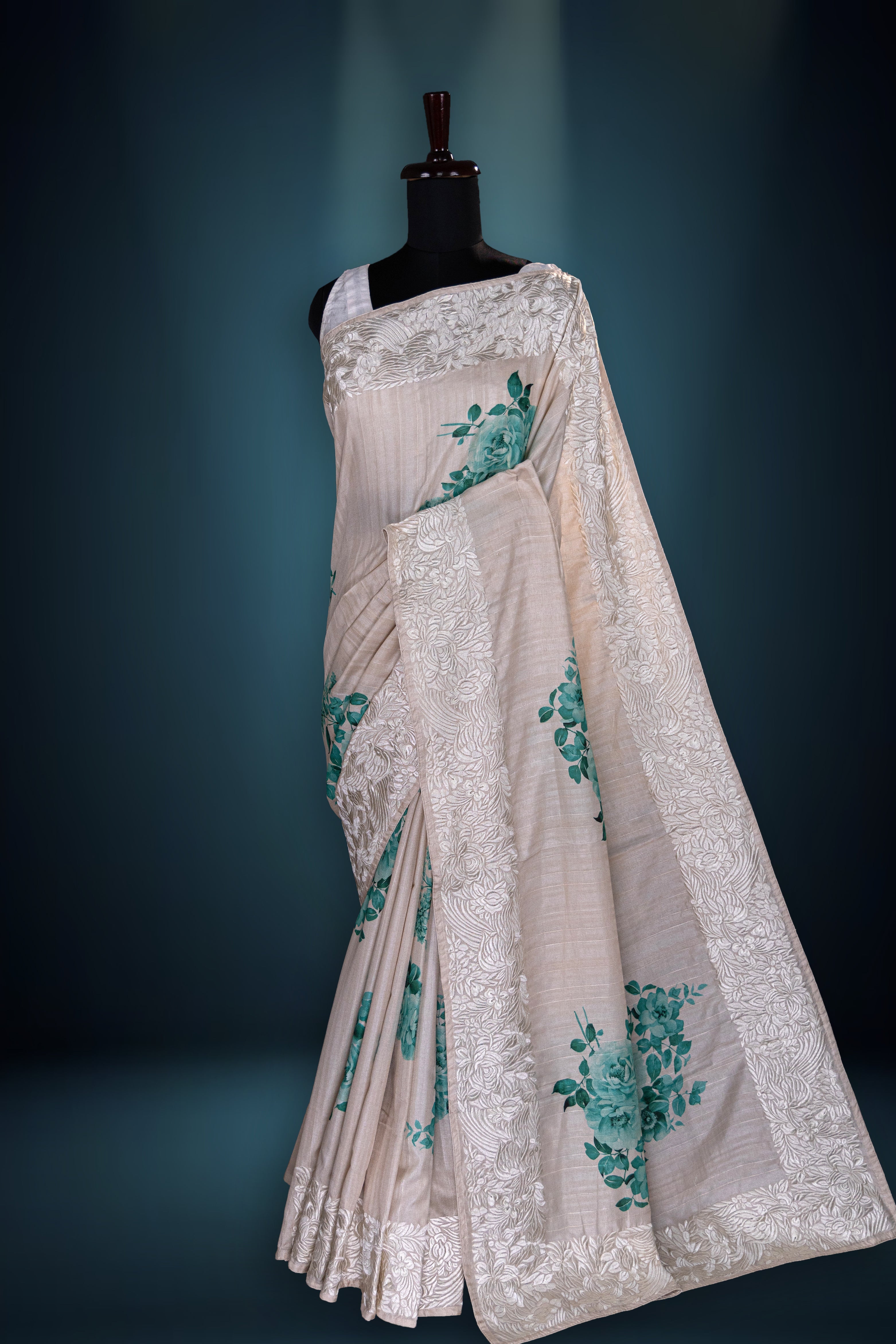 Semi Tussar Embroidery