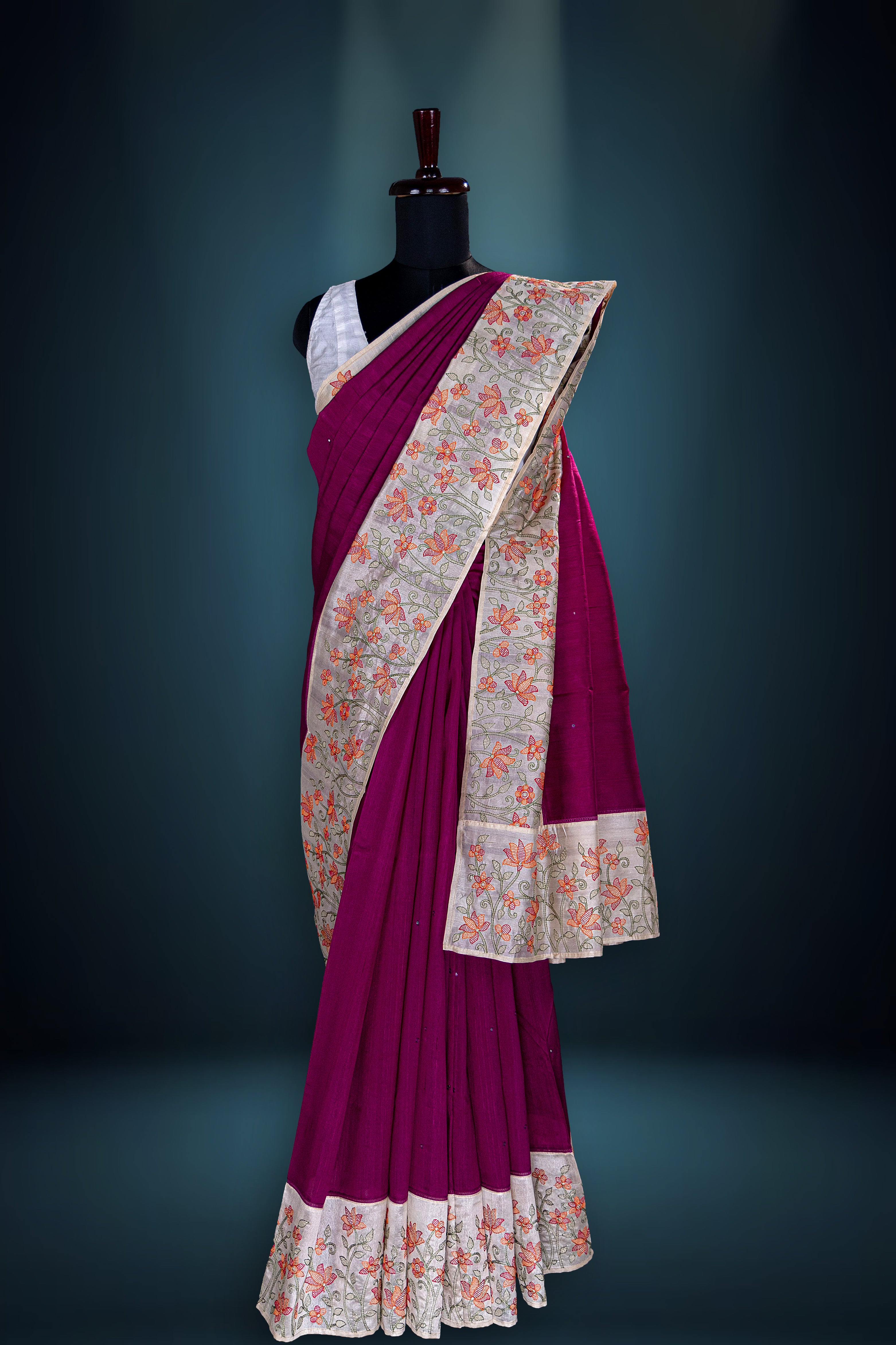 Semi Tussar Embroidery