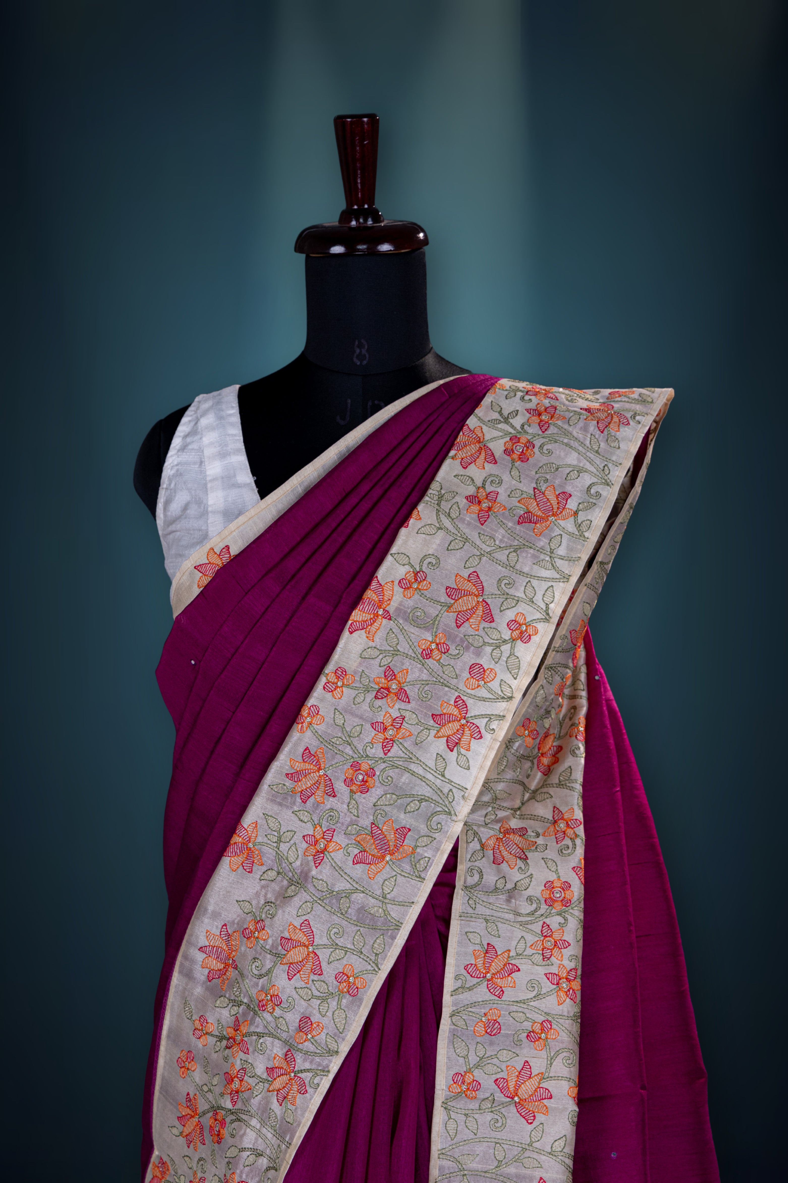 Semi Tussar Embroidery