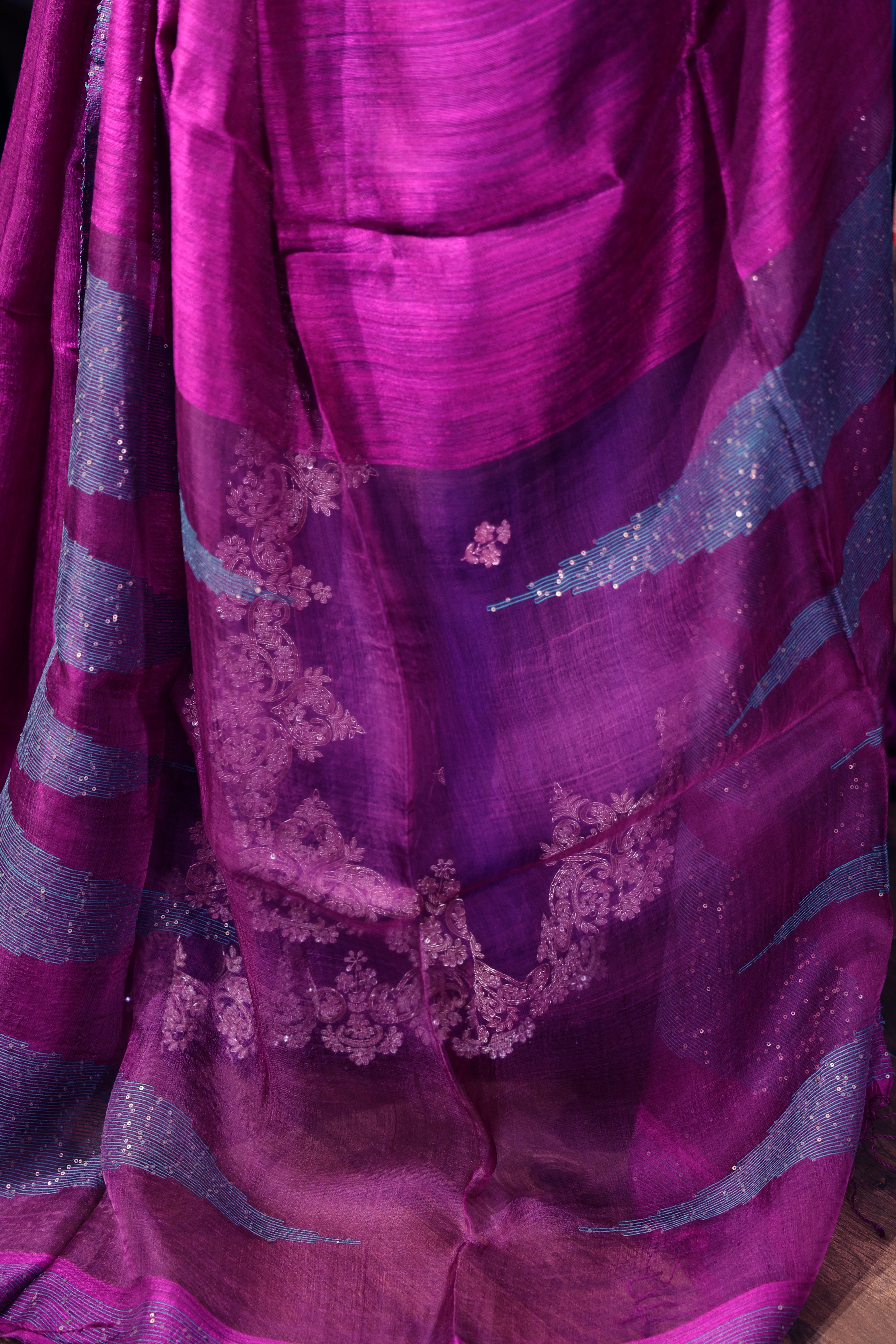 Bengal Matka Silk Saree Purple