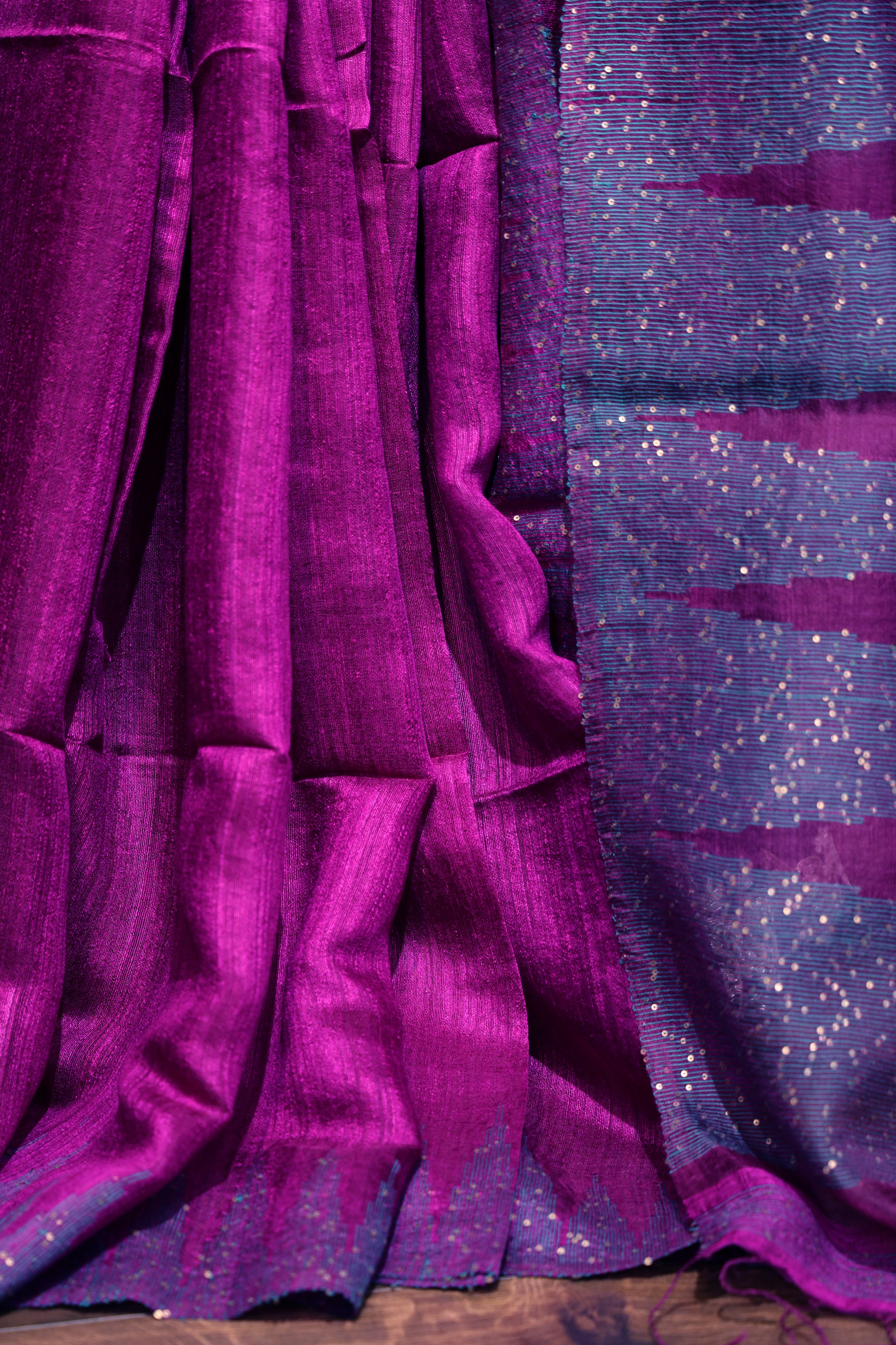 Bengal Matka Silk Saree Purple