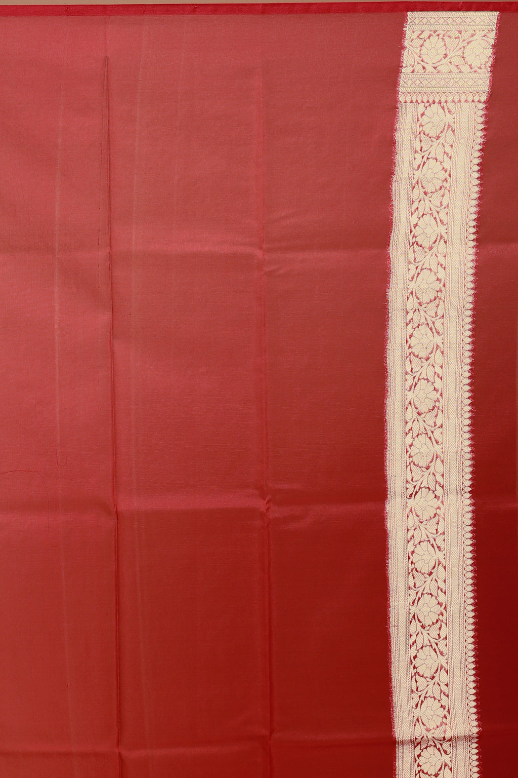 Red & White Semi Tissue Saree with Blouse Piece