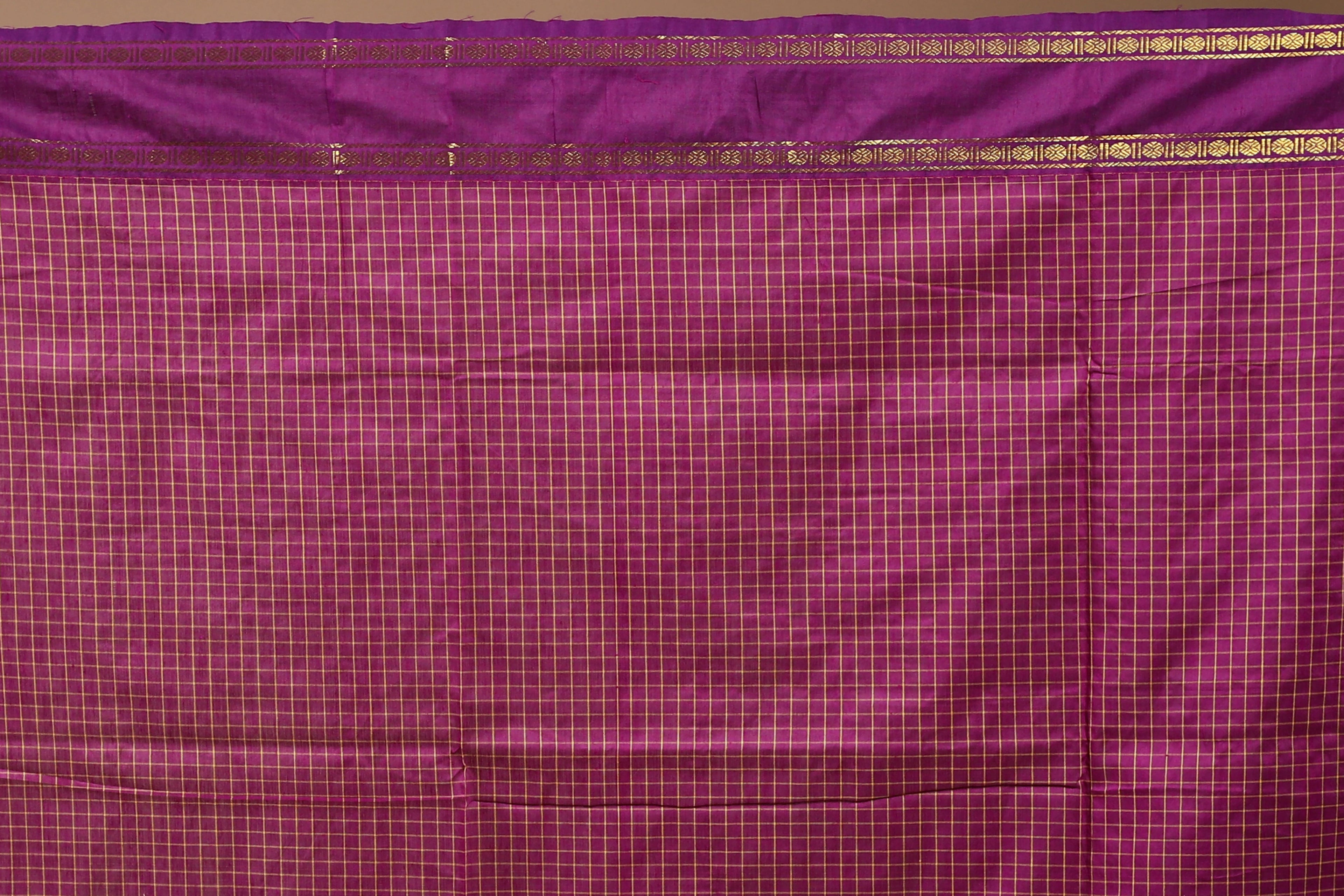 Wine Semi Silk Ilkal Saree with Blouse Piece