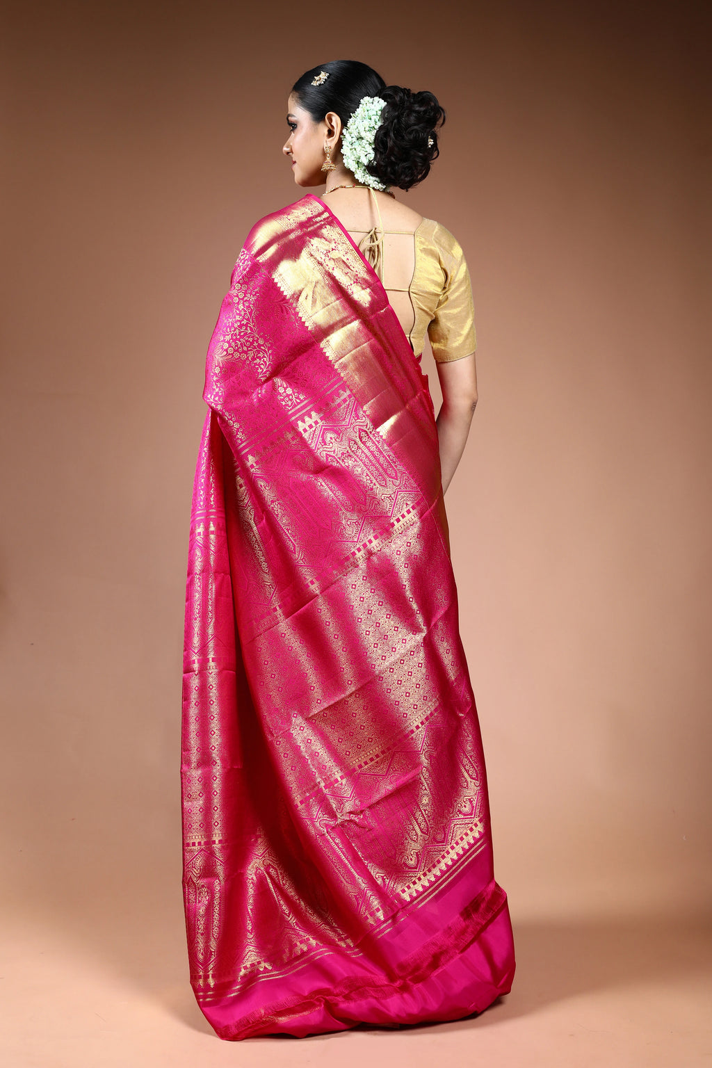 Rani Brocade Kanjivaram Saree with Blouse Piece