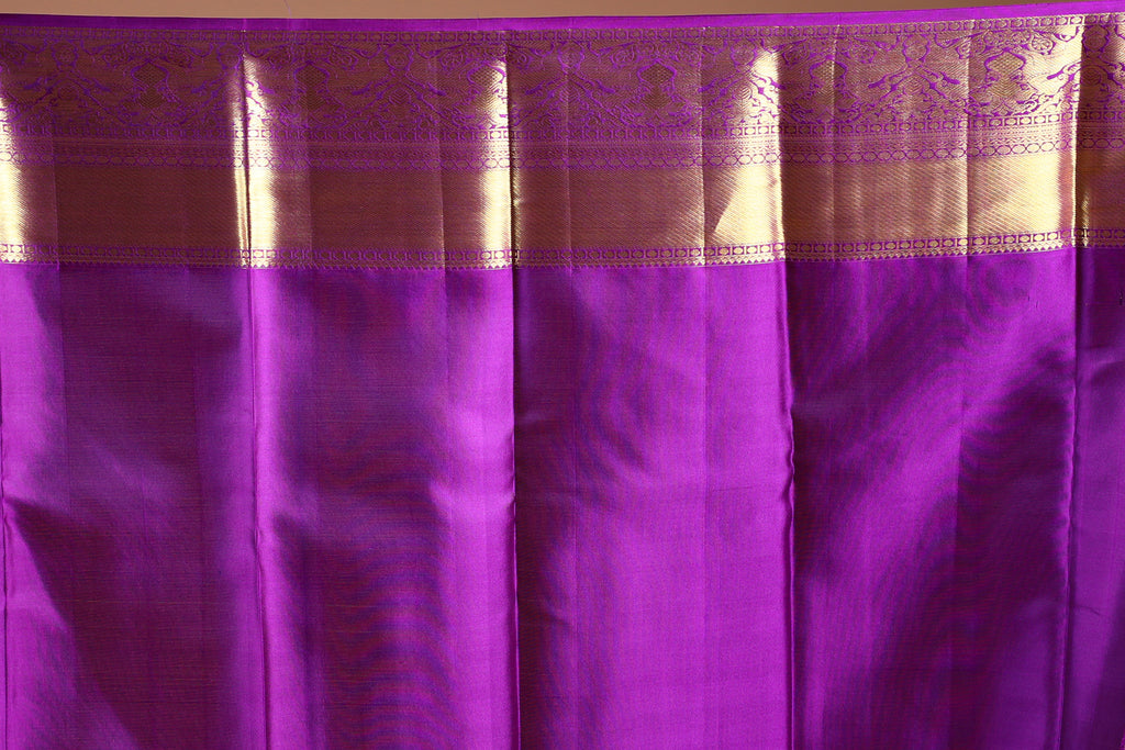 Purple Brocade Kanjivaram Saree with Blouse Piece