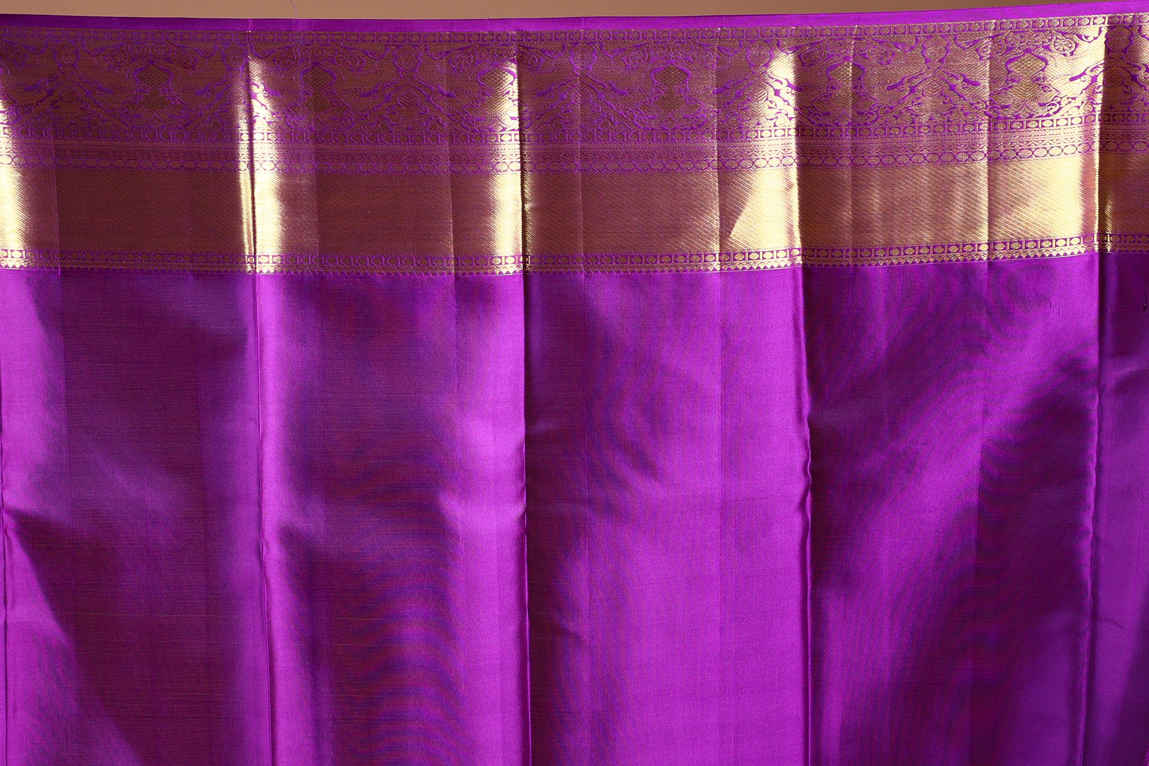 Purple Brocade Kanjivaram Saree with Blouse Piece