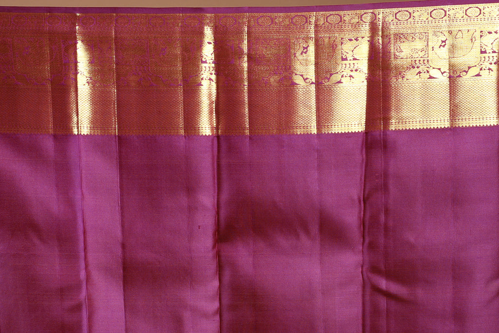 Wine Brocade Kanjivaram Saree with Blouse Piece