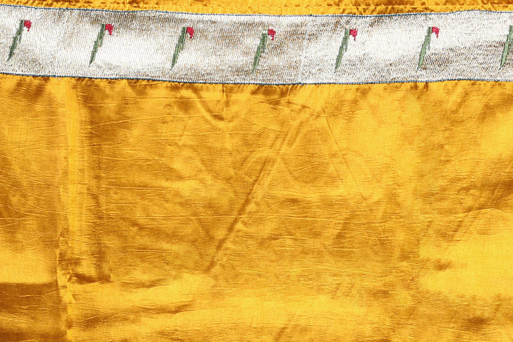 Mustard Yellow Semi Silk Paithani Saree with Blouse Piece
